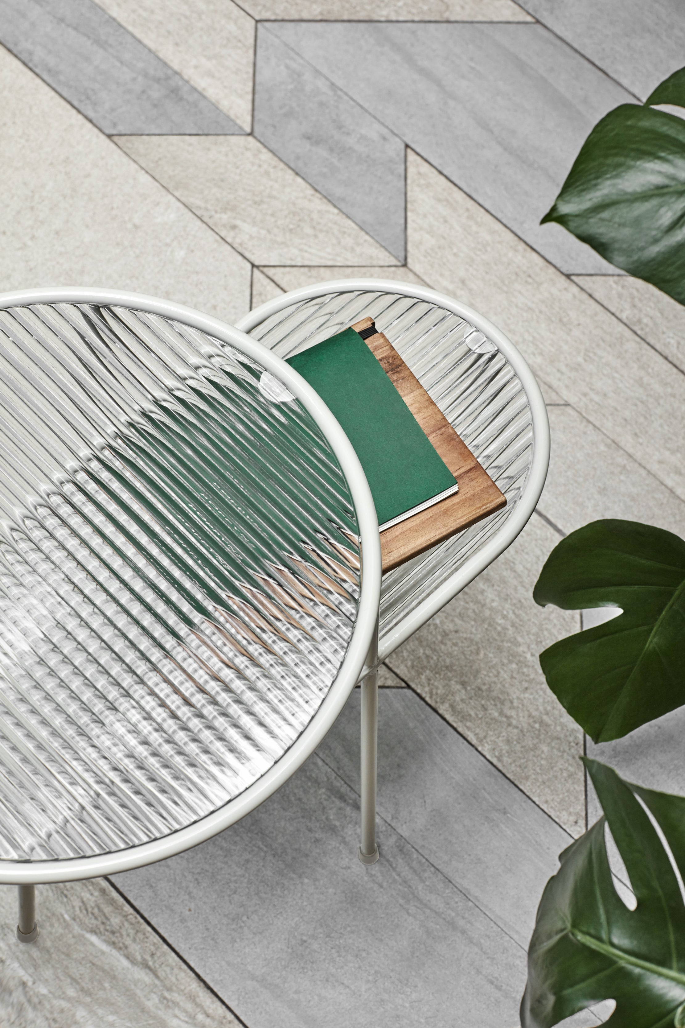 Lot de 2 tables basses 60x40 cm Nix de Teulat crème