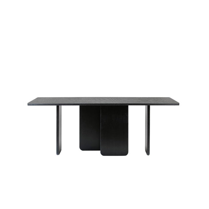 Table à manger 6 places 200x100 cm Arq de Teulat en bois naturel noir 