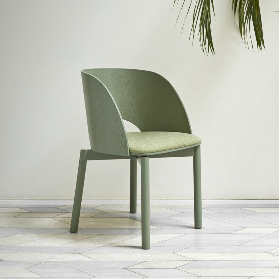 Lot de 2 chaises 50x78 h45 cm Dam en frêne vert olive 
