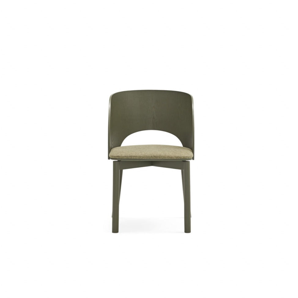 Lot de 2 chaises 50x78 h45 cm Dam en frêne vert olive 
