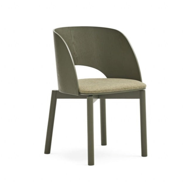 Lot de 2 chaises 50x78 h45 cm Dam en frêne vert olive 