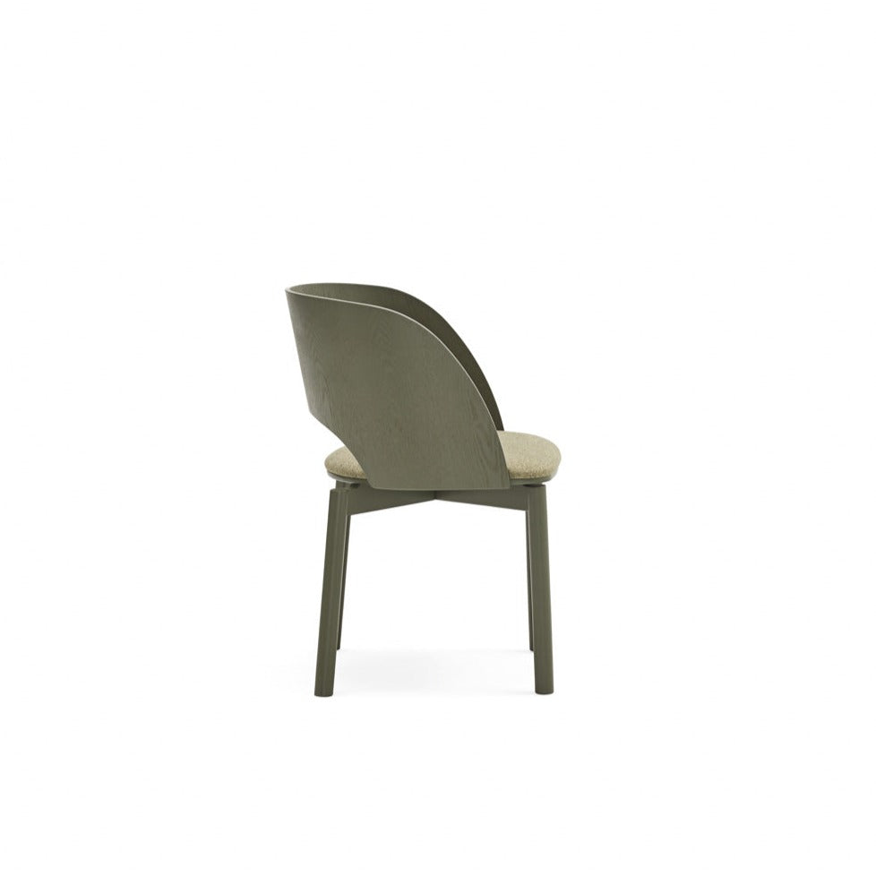 Lot de 2 chaises 50x78 h45 cm Dam en frêne vert olive 