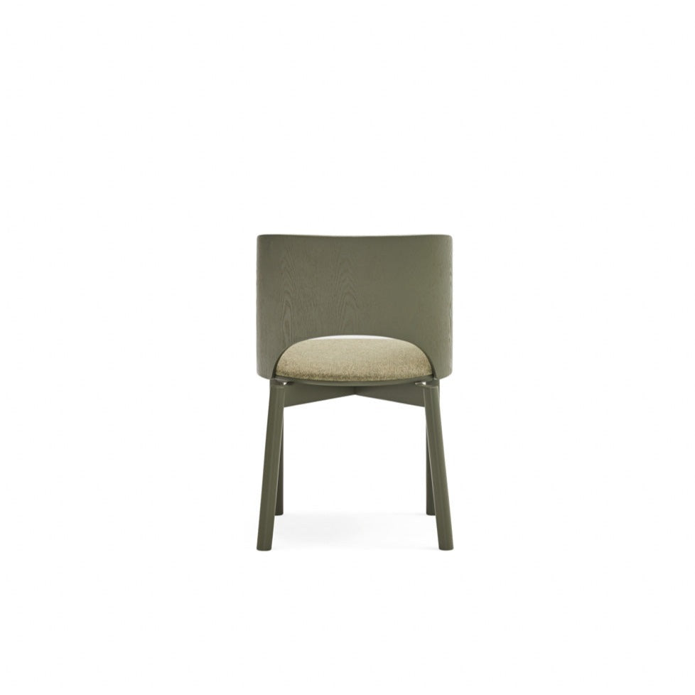 Lot de 2 chaises 50x78 h45 cm Dam en frêne vert olive 