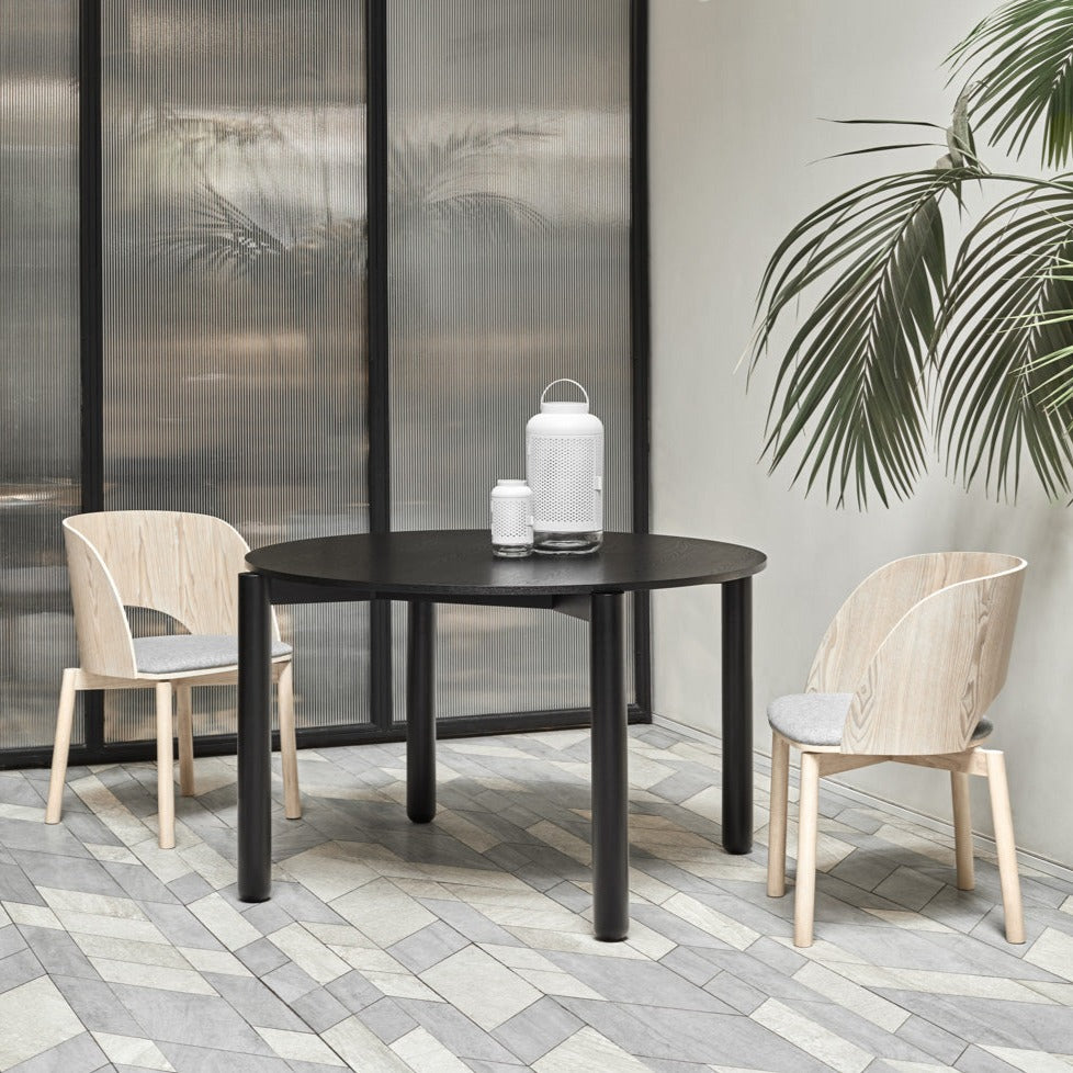 Lot de 2 chaises 50x78 h45 cm Dam en frêne naturel et assise gris clair 