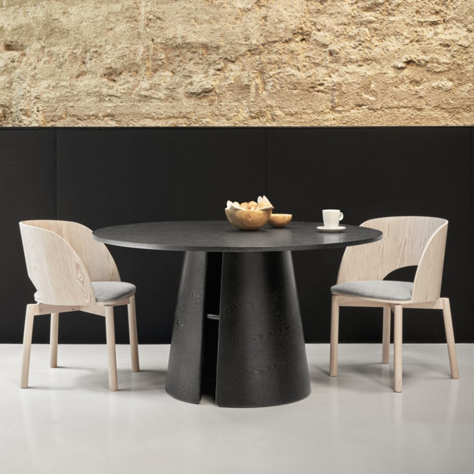 Lot de 2 chaises 50x78 h45 cm Dam en frêne naturel et assise gris clair 