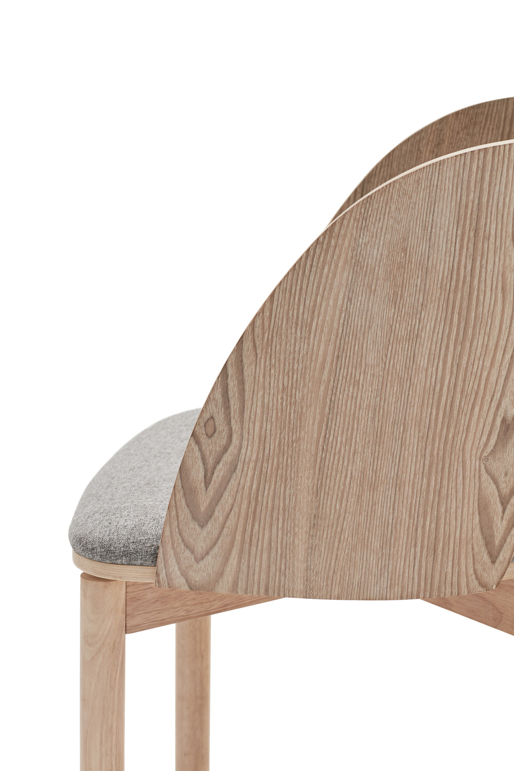 Lot de 2 chaises 50x78 h45 cm Dam en frêne naturel et assise gris clair 