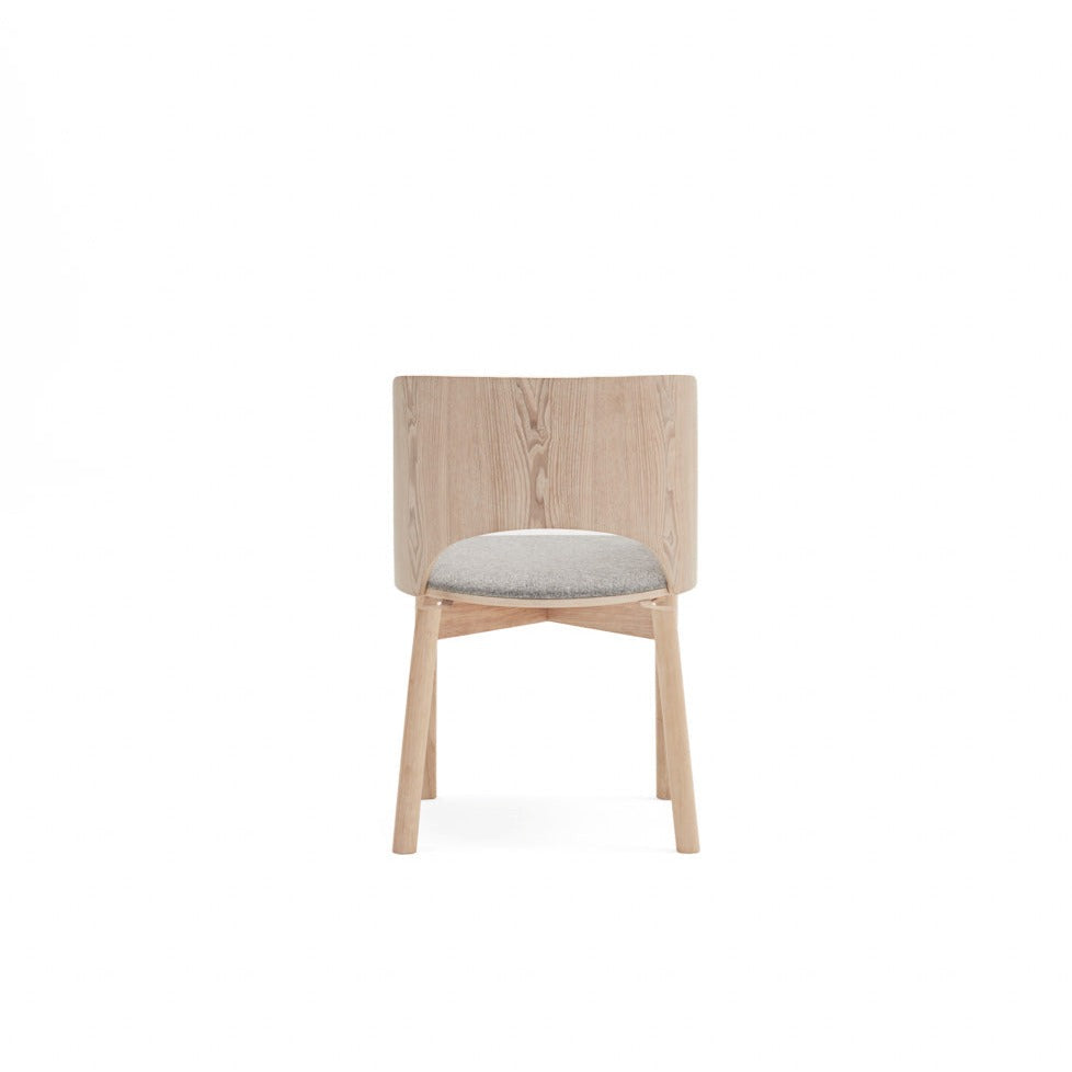 Lot de 2 chaises 50x78 h45 cm Dam en frêne naturel et assise gris clair 