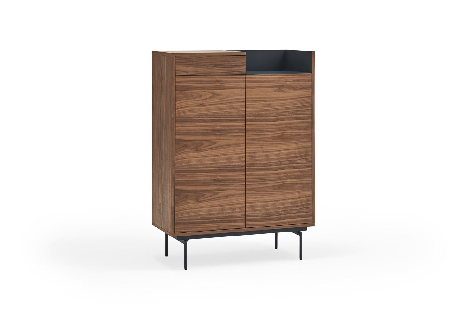 Buffet 2 portes 92x130 cm Valley de Teulat noyer/bleu