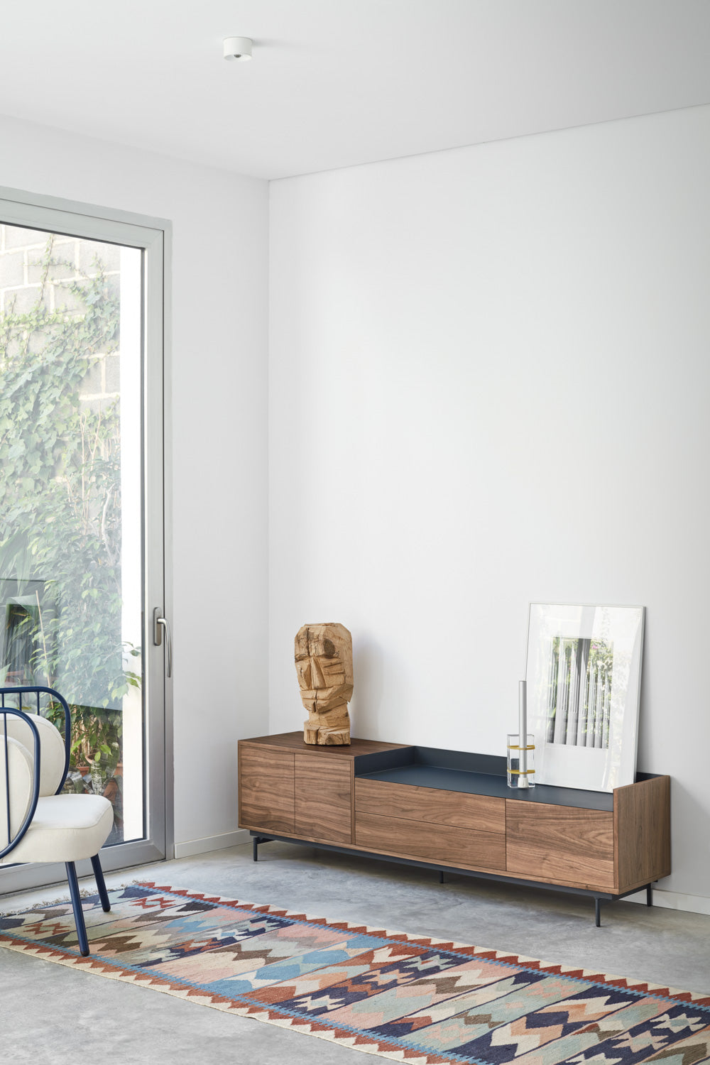 Meuble TV 180x40 cm Valley deTeulat noyer/Bleu