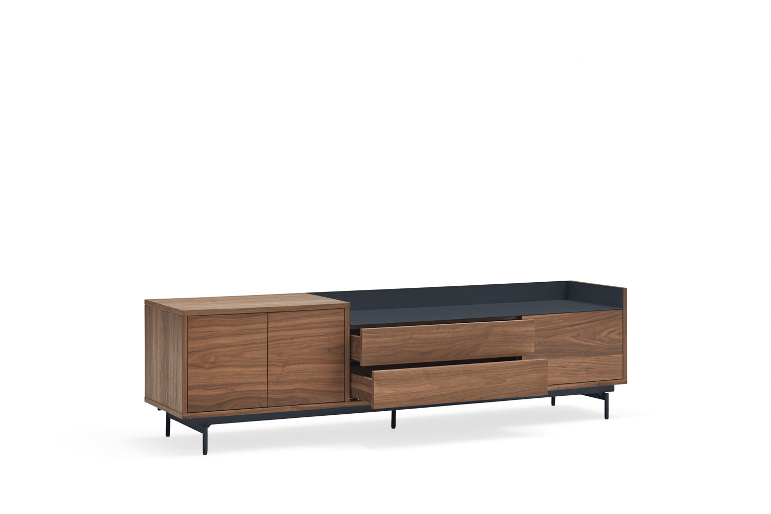 Meuble TV 180x40 cm Valley deTeulat noyer/Bleu