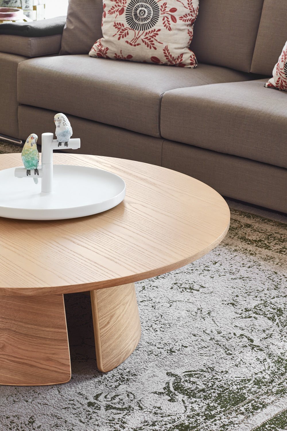 Table basse ronde Ø110 h36 cm Cep de Teulat en bois naturel