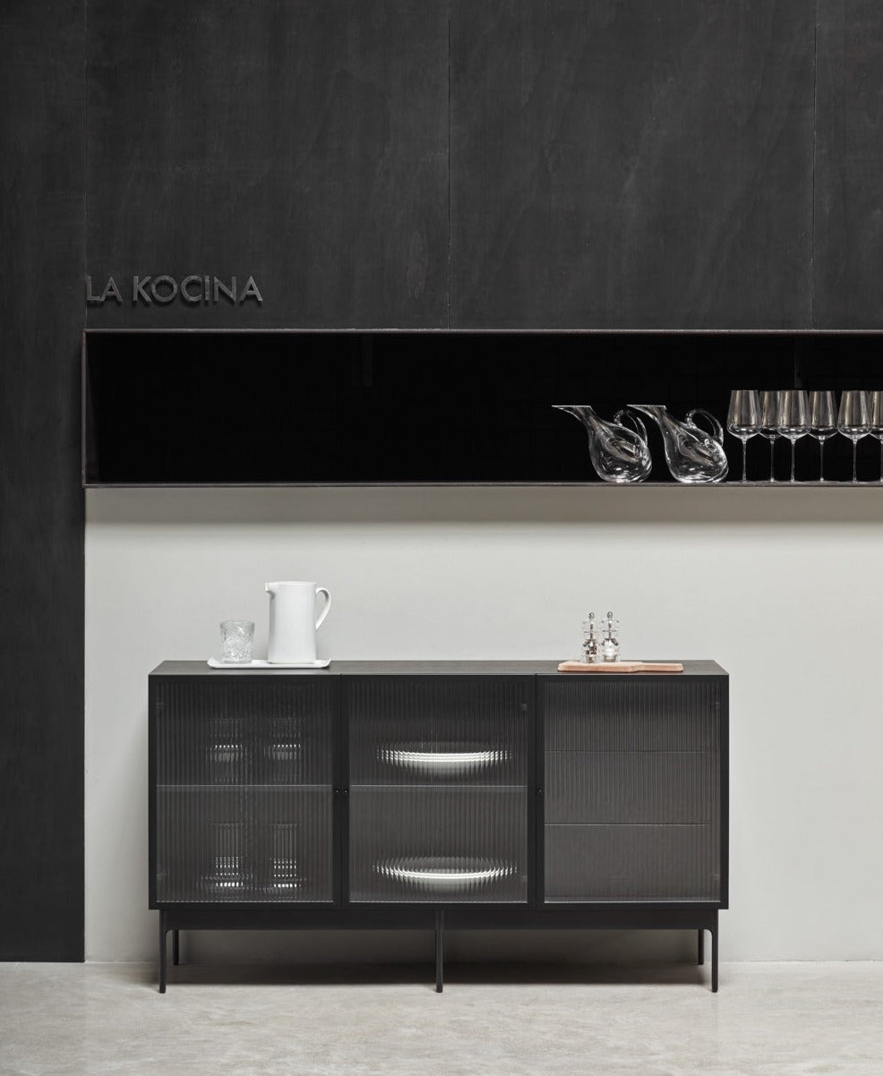 Buffet 3 portes 140x45 cm Blur de Teulat noir