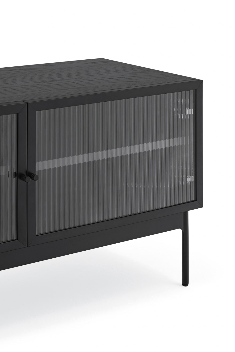 Meuble TV 4 portes vitrées 180x40 cm Blur par Teulat noir