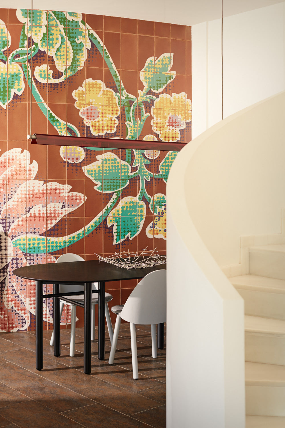 Table à manger 200x100 cm 6 places en bois peint noir 