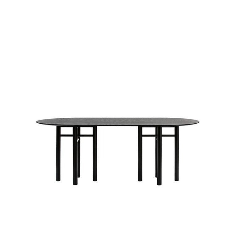 Table à manger 200x100 cm 6 places en bois peint noir 