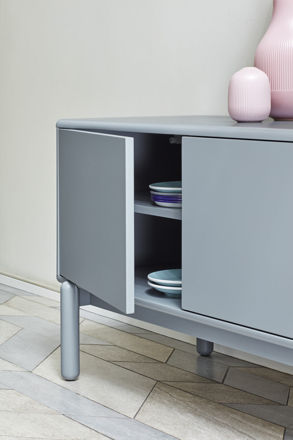 Meuble TV 180x40 cm Corvo de Teulat gris perle