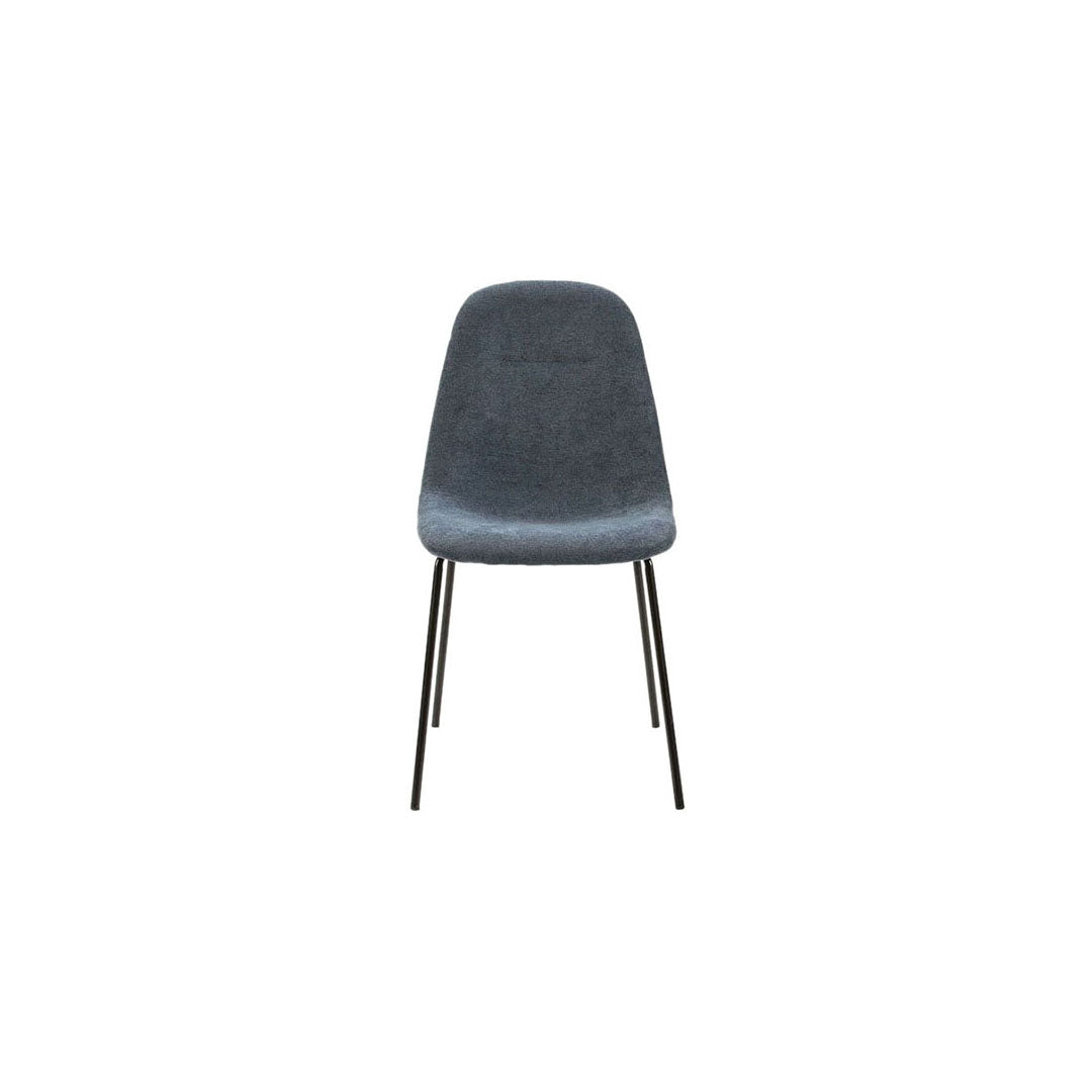 Lot de 4 chaises Tissu en tissu azur avec pieds en métal