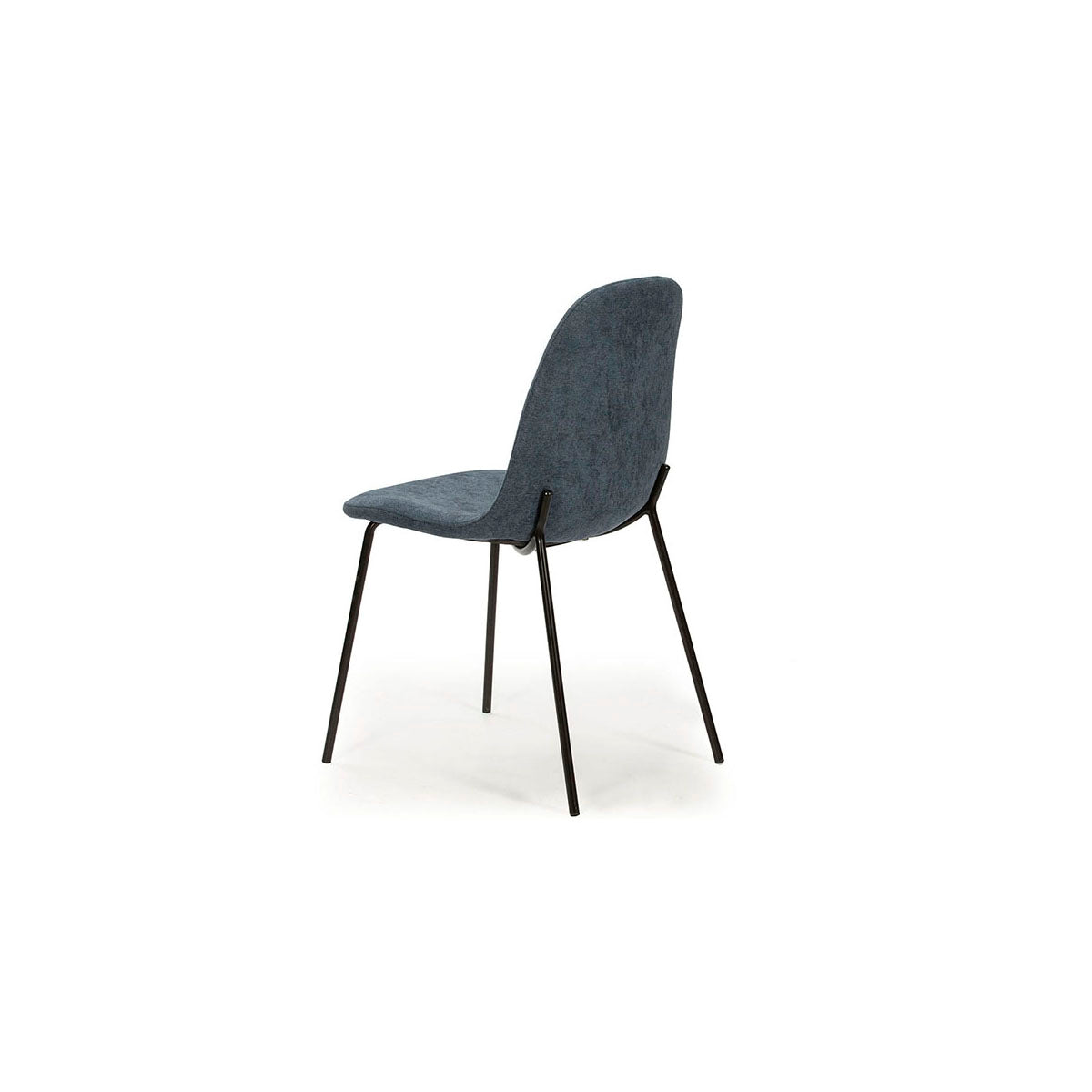 Lot de 4 chaises Tissu en tissu azur avec pieds en métal