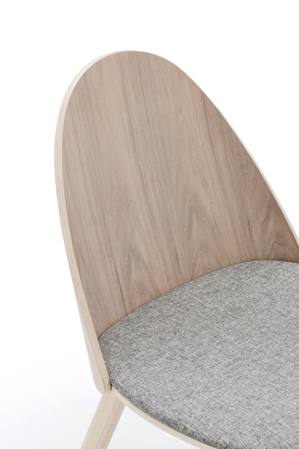 Lot de 2 chaises Uma en bois naturel et tissu gris clair 