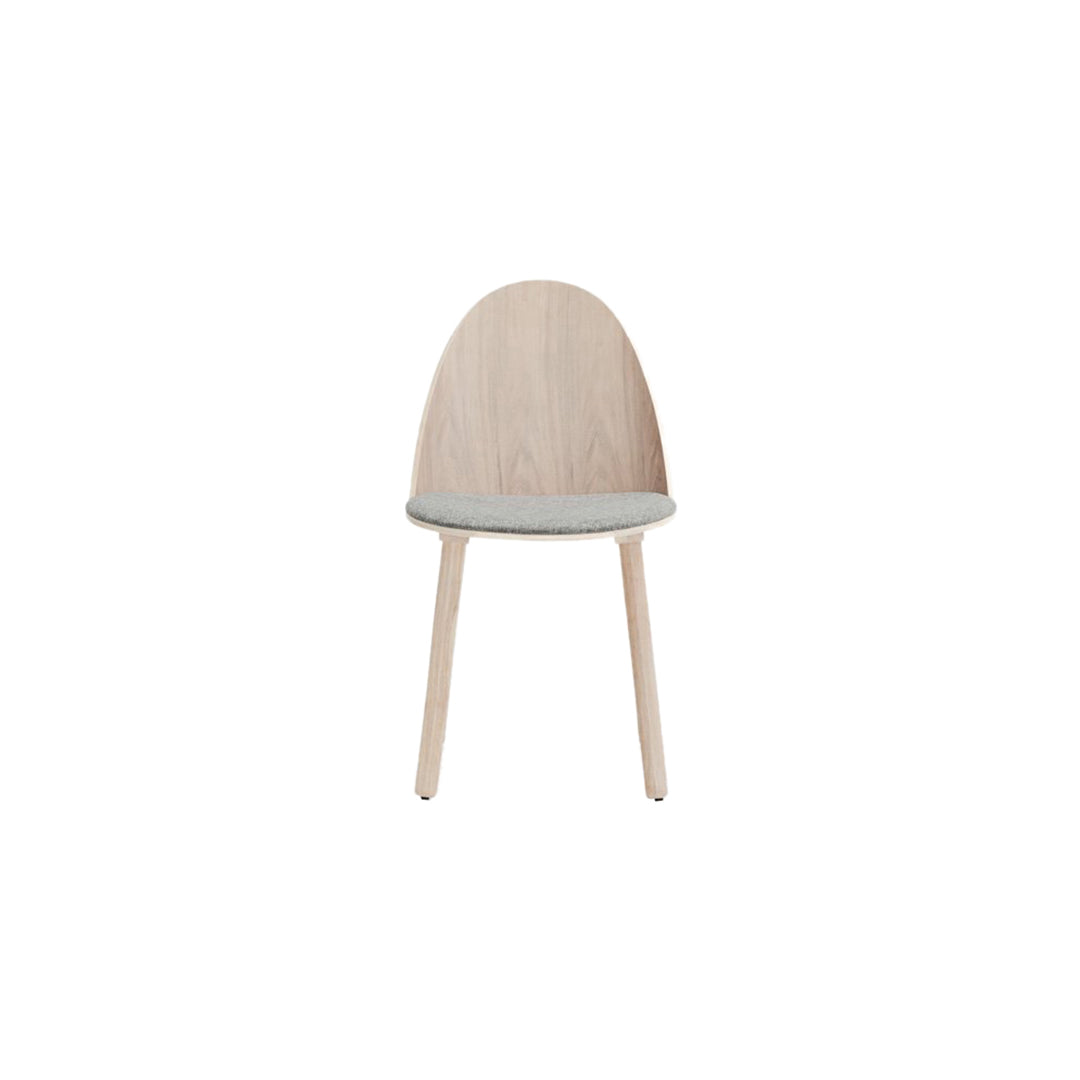 Lot de 2 chaises Uma en bois naturel et tissu gris clair 