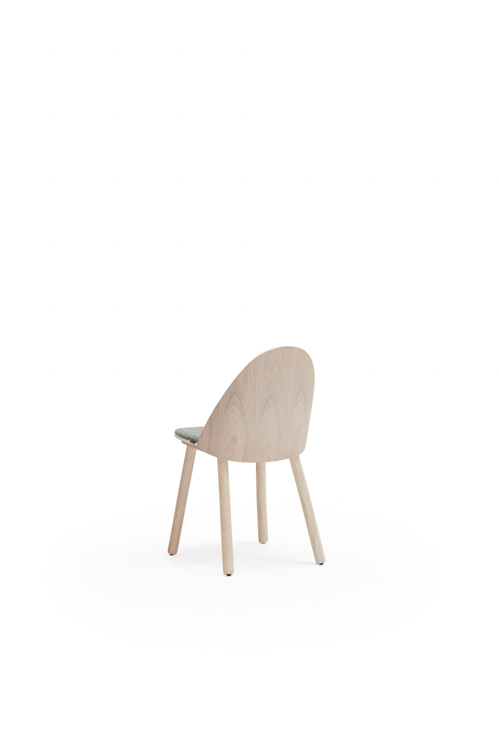Lot de 2 chaises Uma en bois naturel et tissu gris clair 