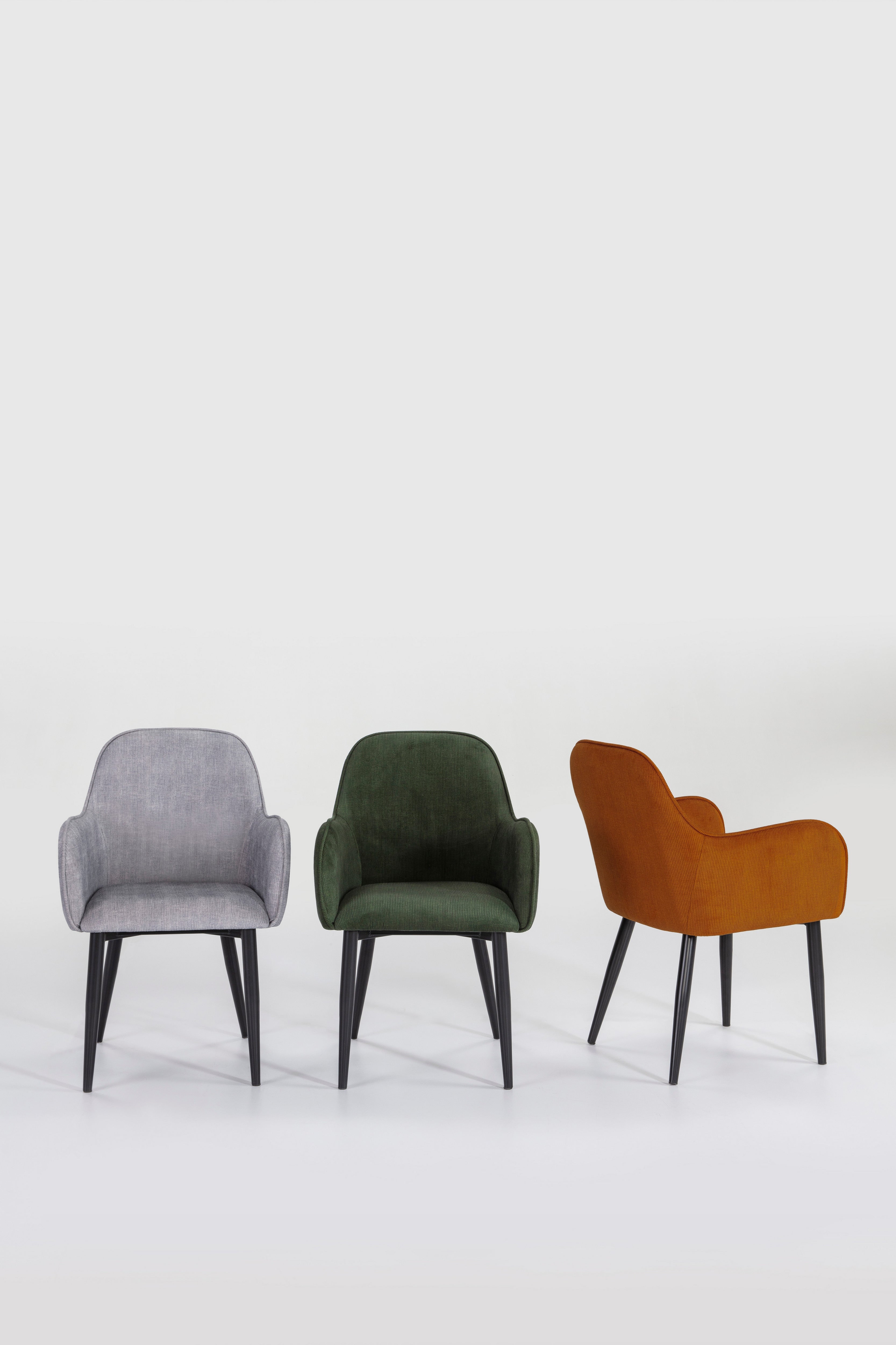 Lot de 2 chaises Sava en velours gris clair