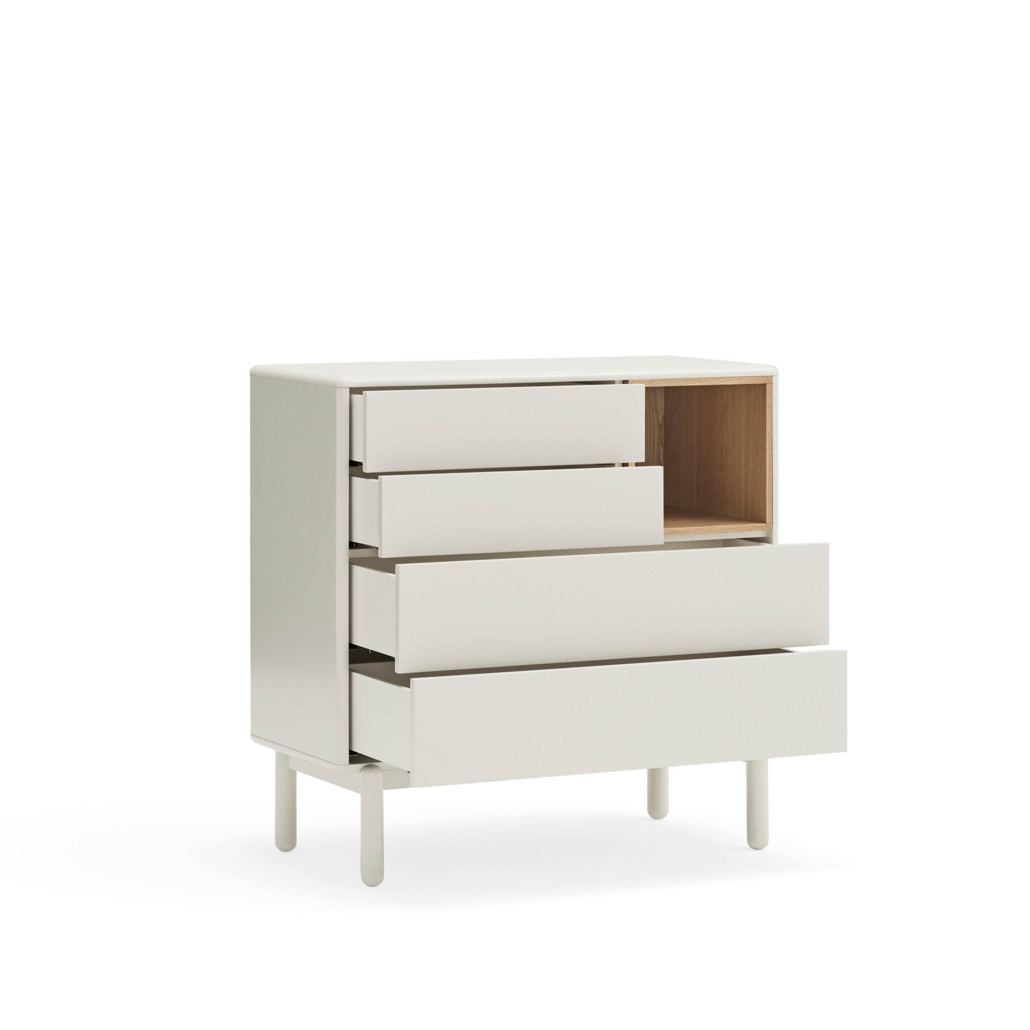 Commode 4 tiroirs 90x40 cm Corvo de Teulat crème