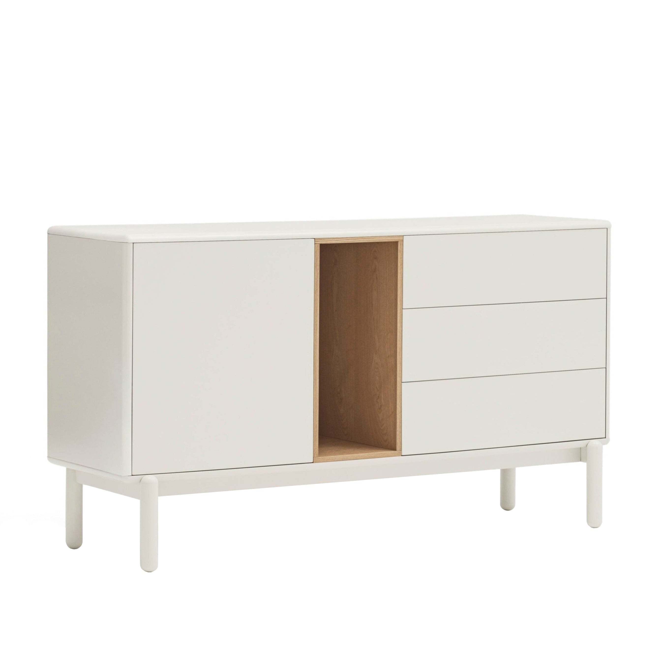 Buffet 3 tiroirs 1 porte 140x40 cm Corvo de Teulat crème