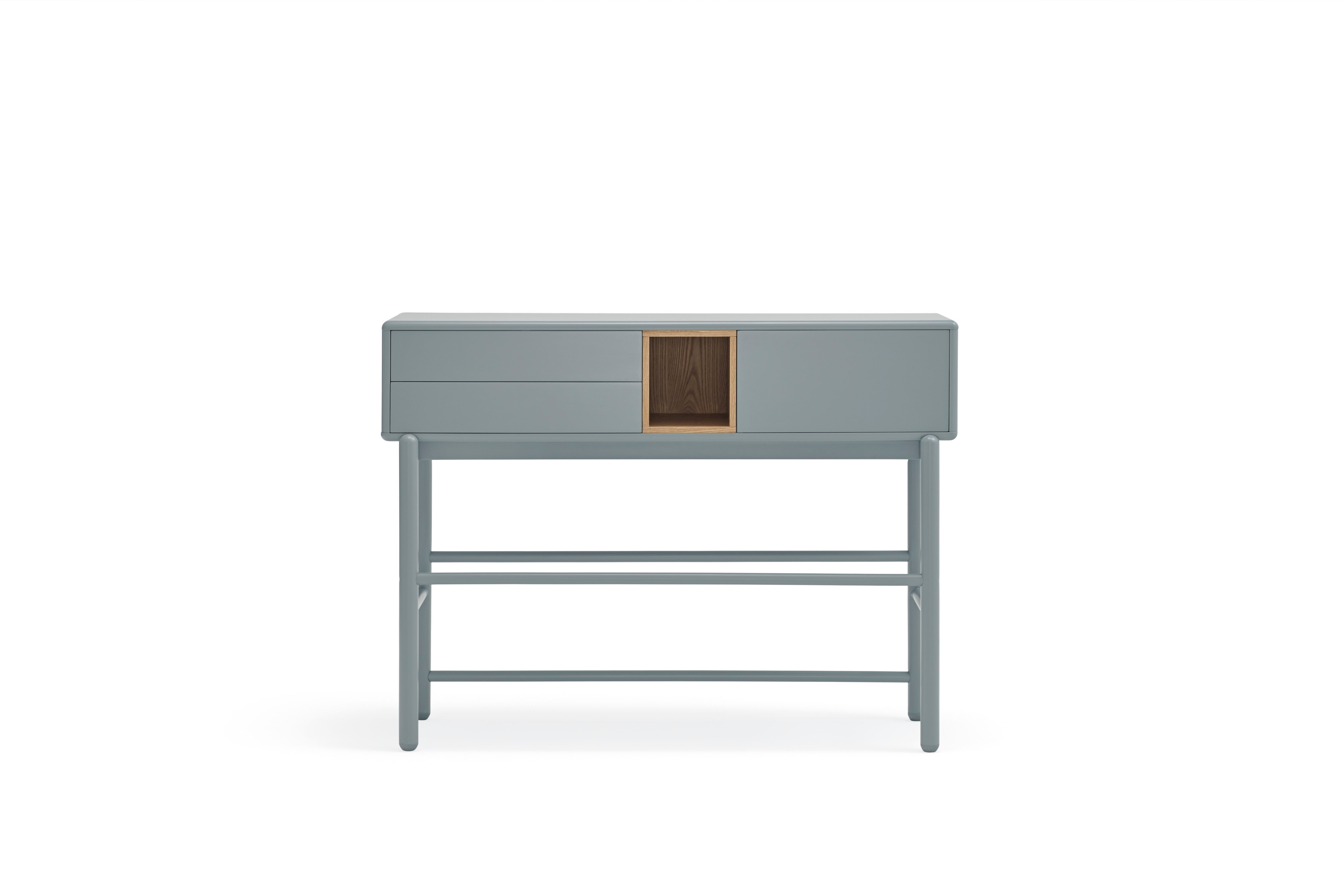 Console 2 tiroirs 120x35 cm Corvo de Teulat gris perle 