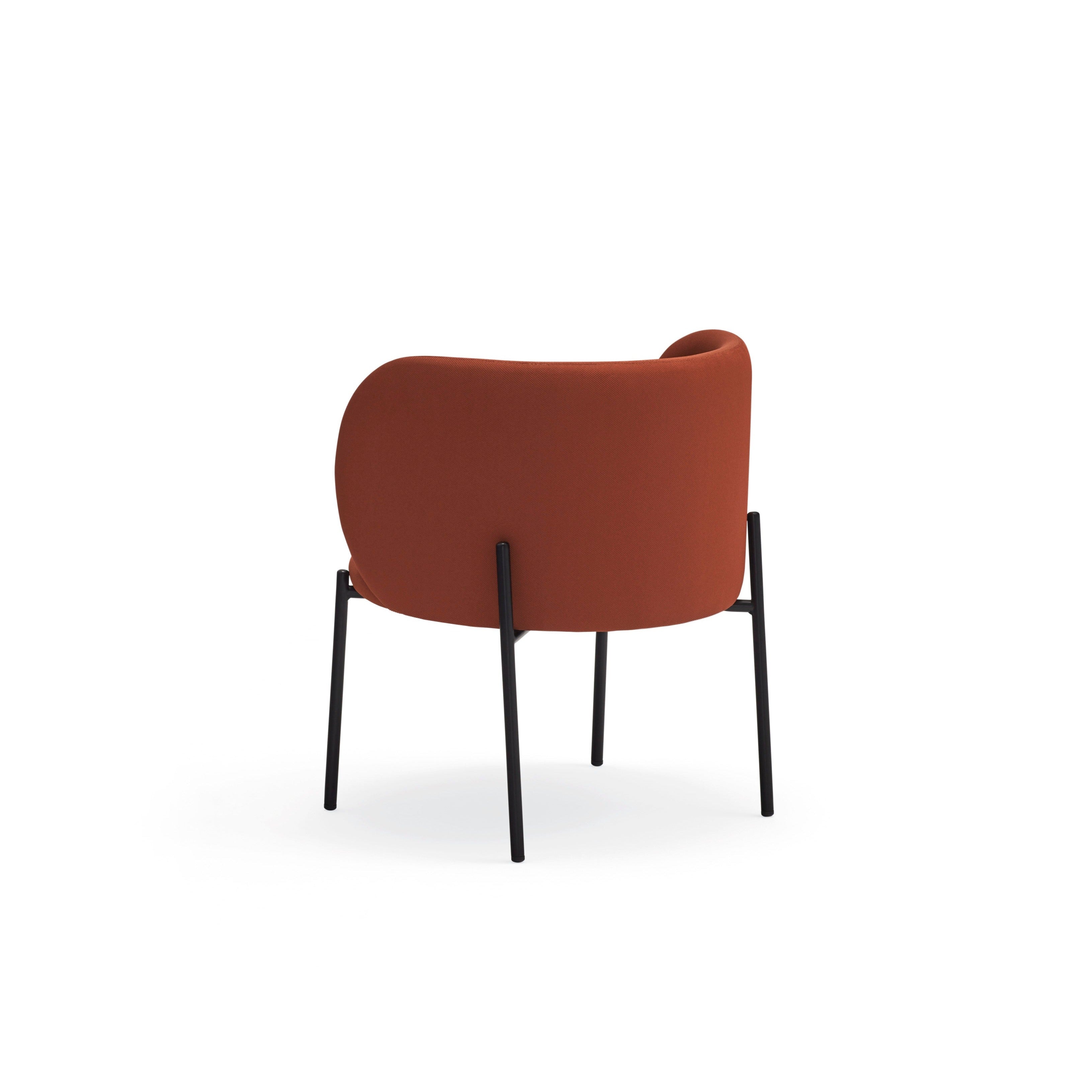 Fauteuil 66x74 h49 Mogi en tissu rouge avec structure en métal 
