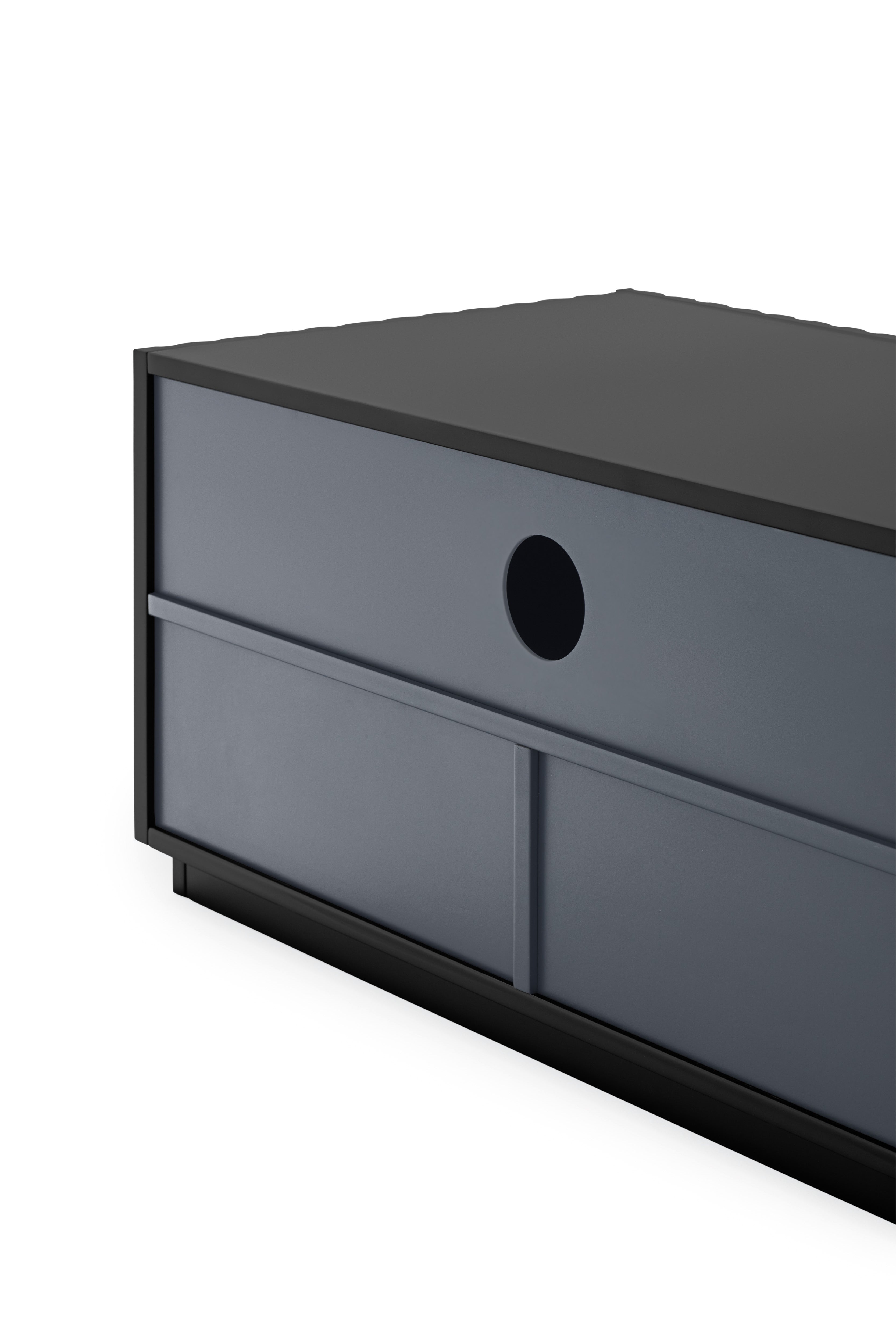 Meuble TV 4 portes 2 tiroirs 182x48 cm Doric de Teulat noir