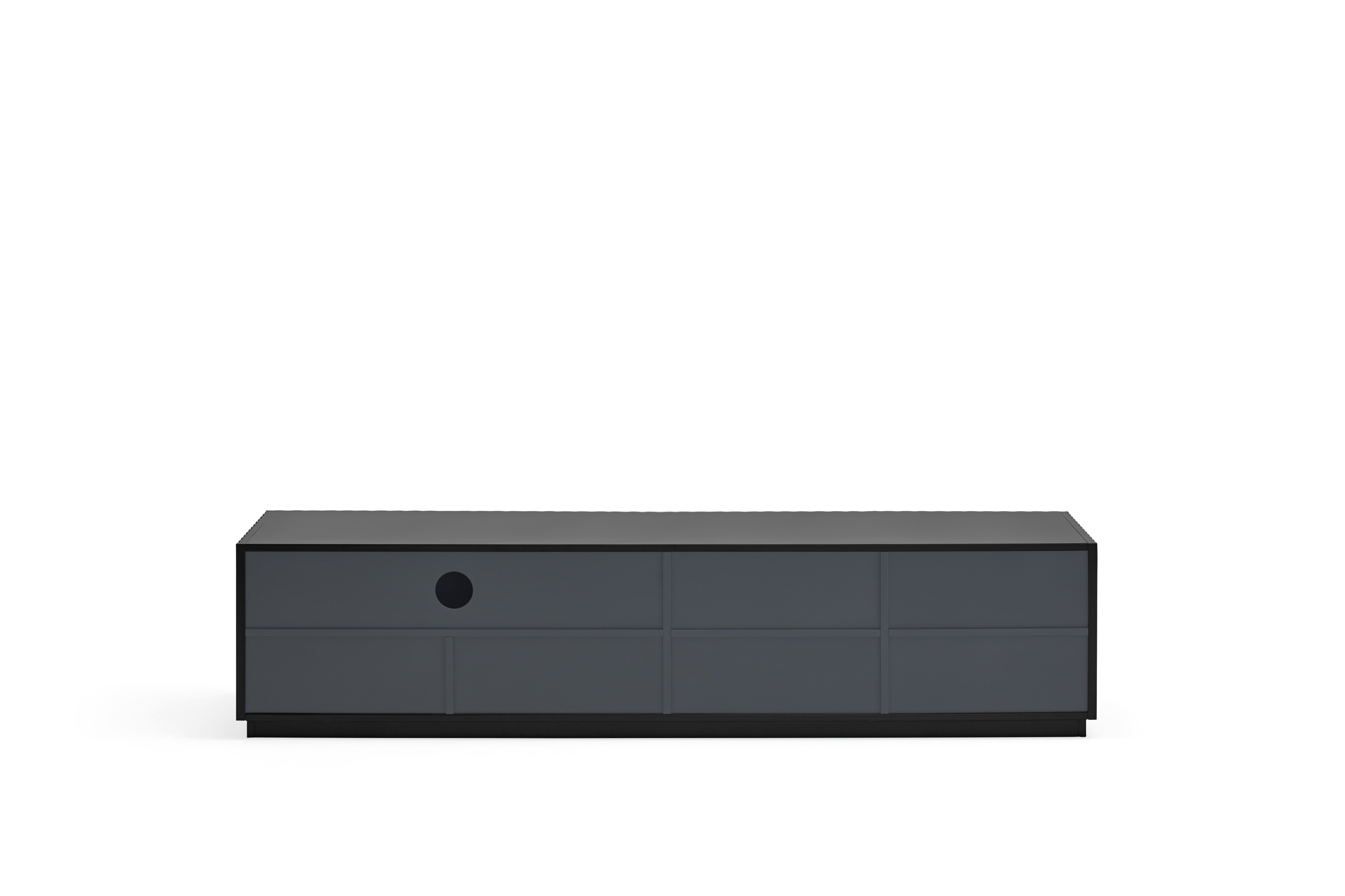 Meuble TV 4 portes 2 tiroirs 182x48 cm Doric de Teulat noir
