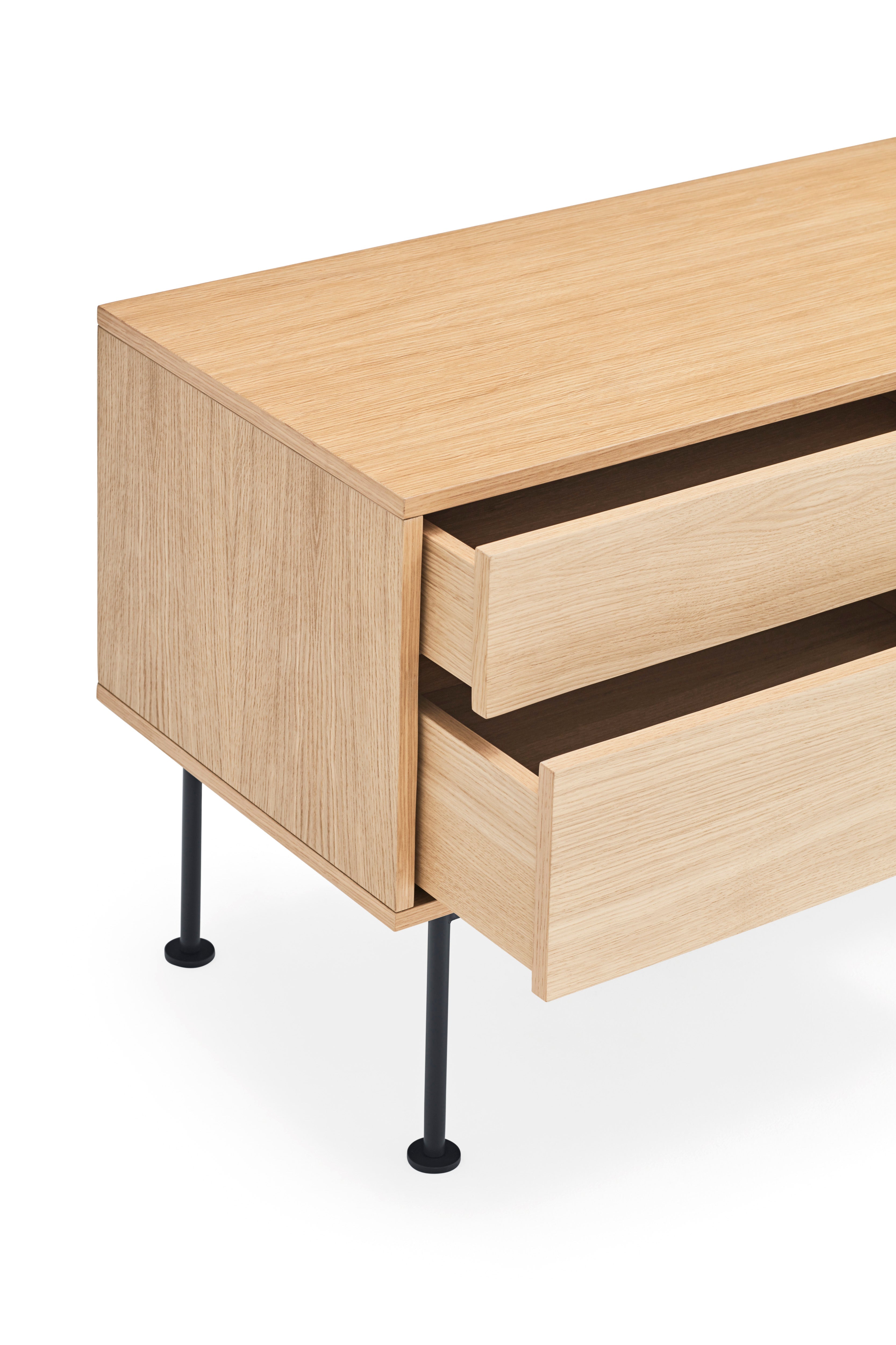 Meuble TV 180x59 cm Yoko par Teulat en chêne gris anthracite 