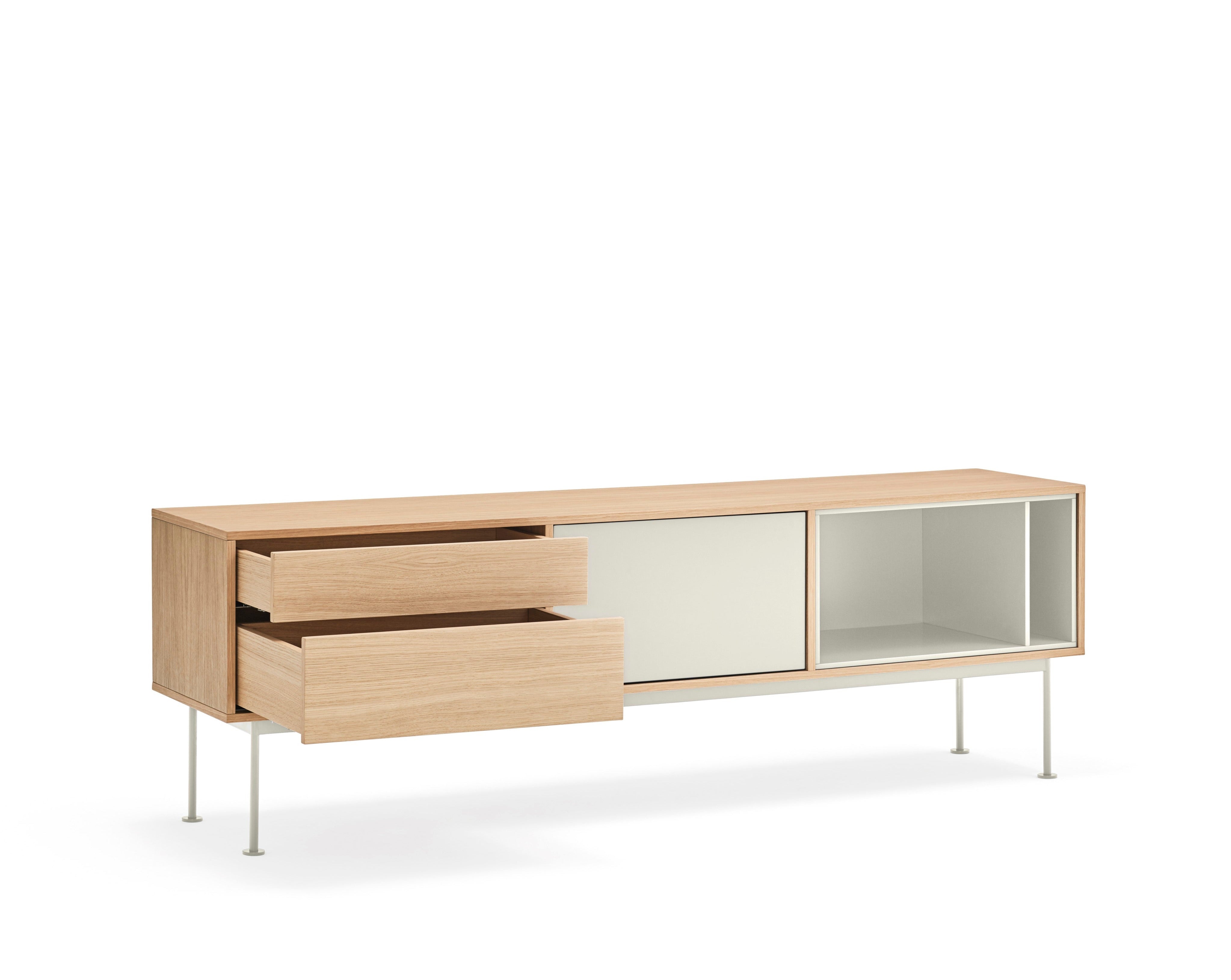 Meuble TV 180x59 cm Yoko par Teulat en chêne couleur crème 