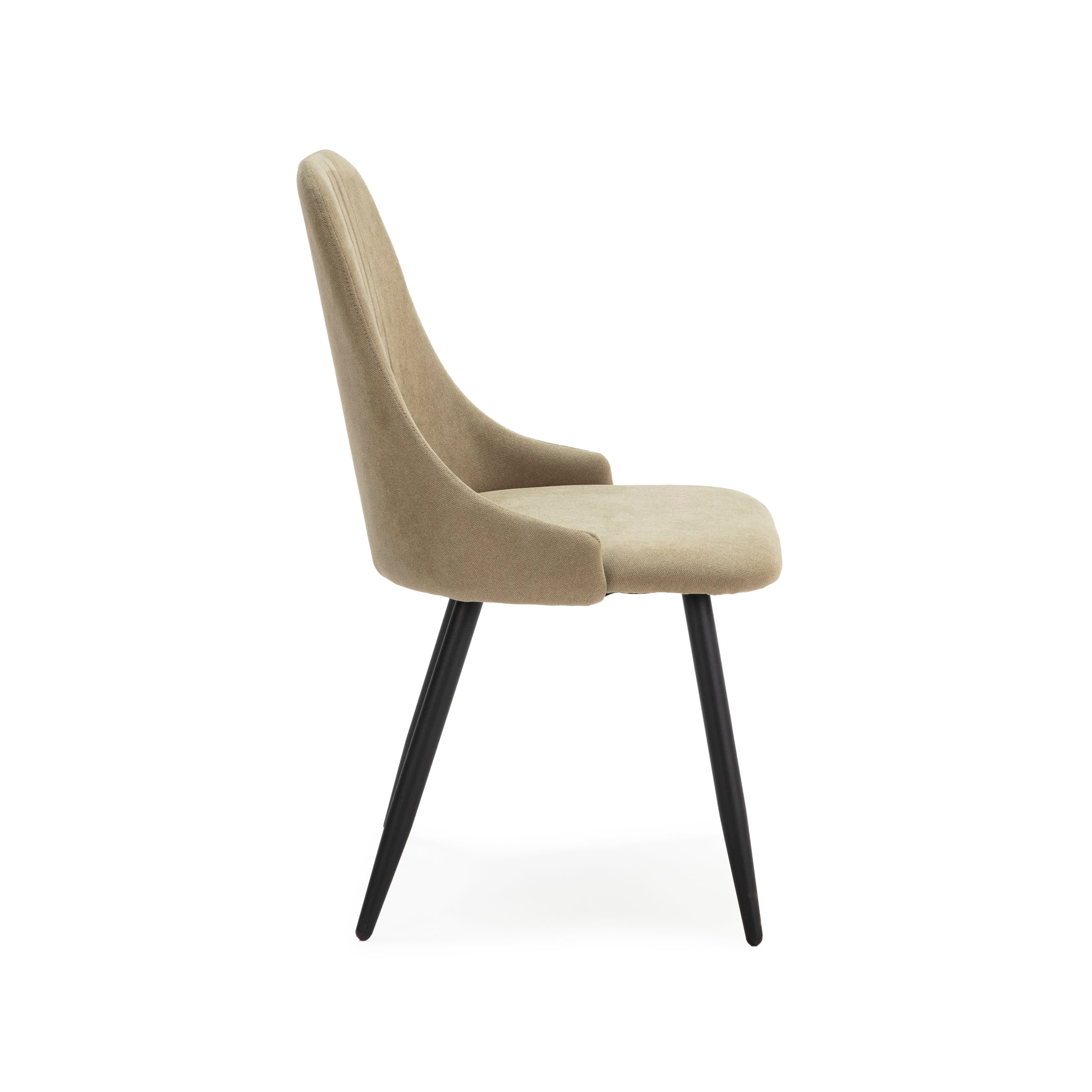 Set di 4 sedie in tessuto e gambe in metallo nero Gabri 44x44 h91 cm