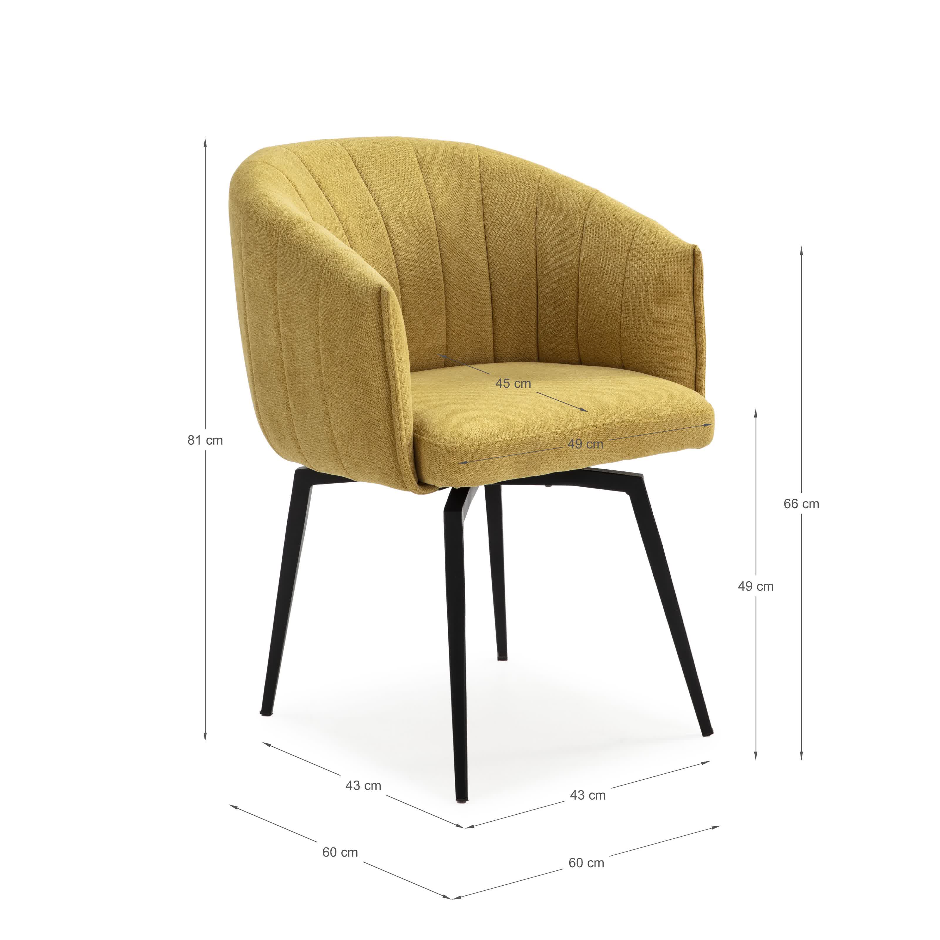 Poltrona con struttura in metallo e gambe Erica 60x60 h81 cm