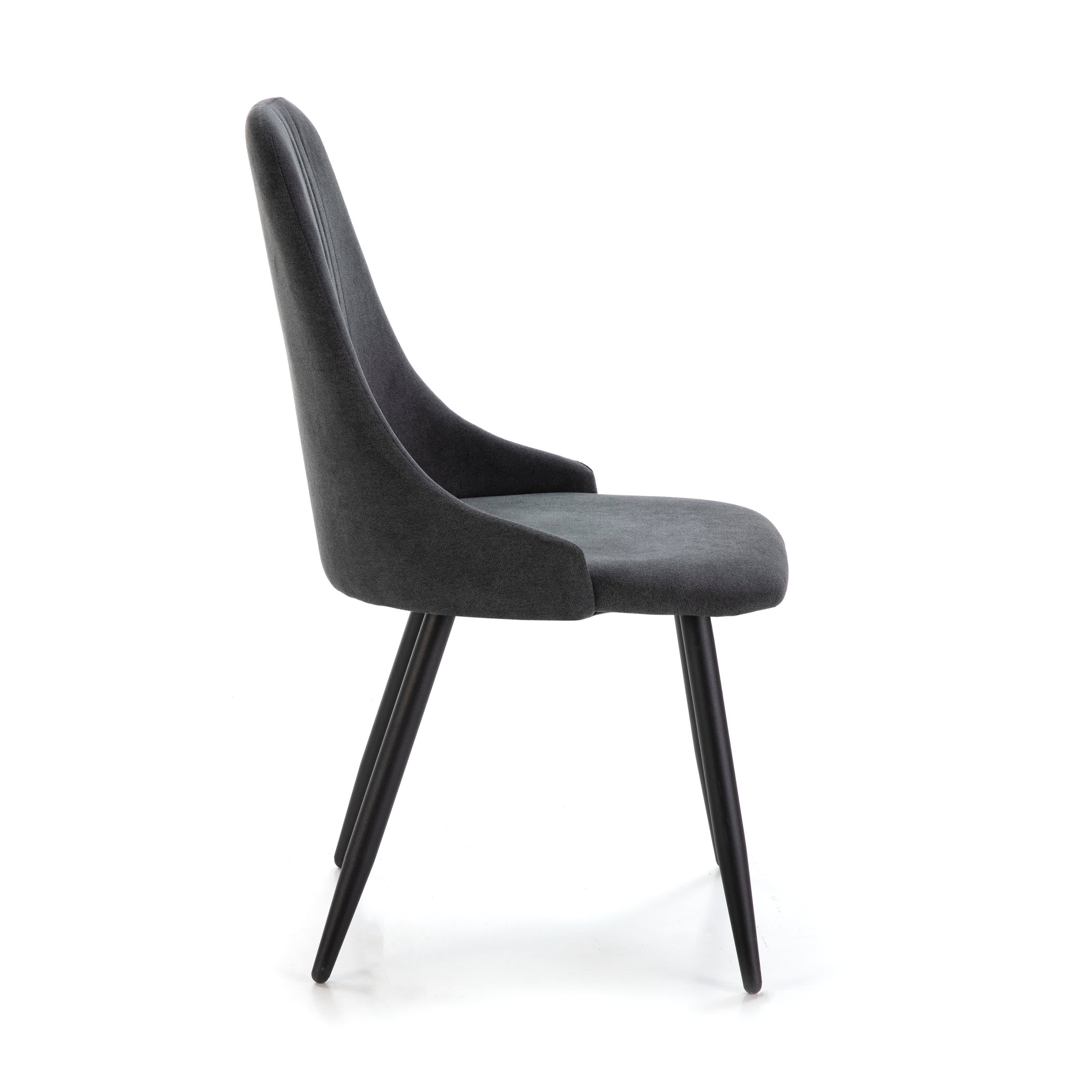 Set di 4 sedie in tessuto e gambe in metallo nero Gabri 44x44 h91 cm