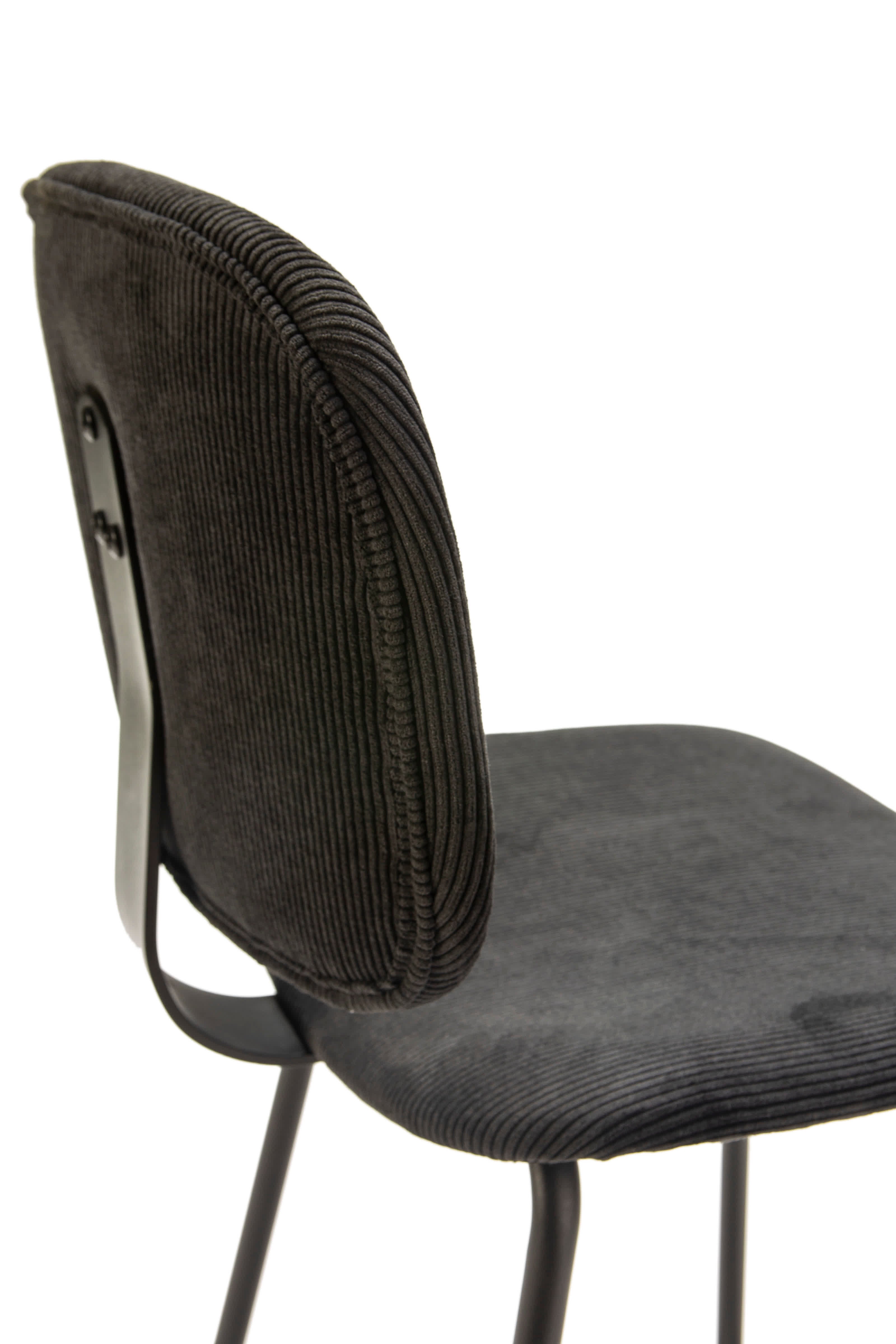 Set di 2 sedie in velluto a coste stile retrò e metallo nero Anna 45x53 h79 cm