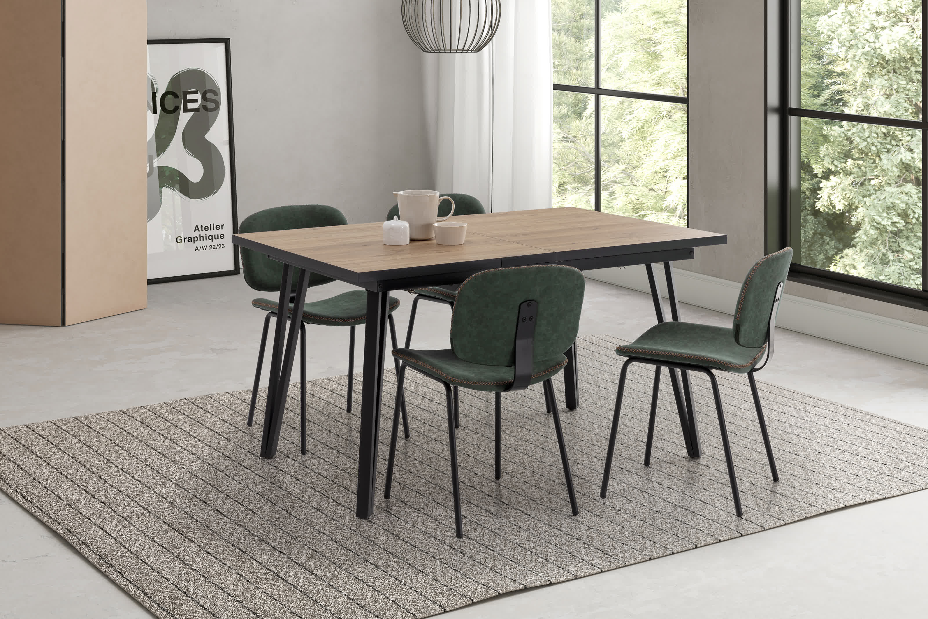 Tavolo allungabile per 6 persone rovere Cleo 140/180x90 cm