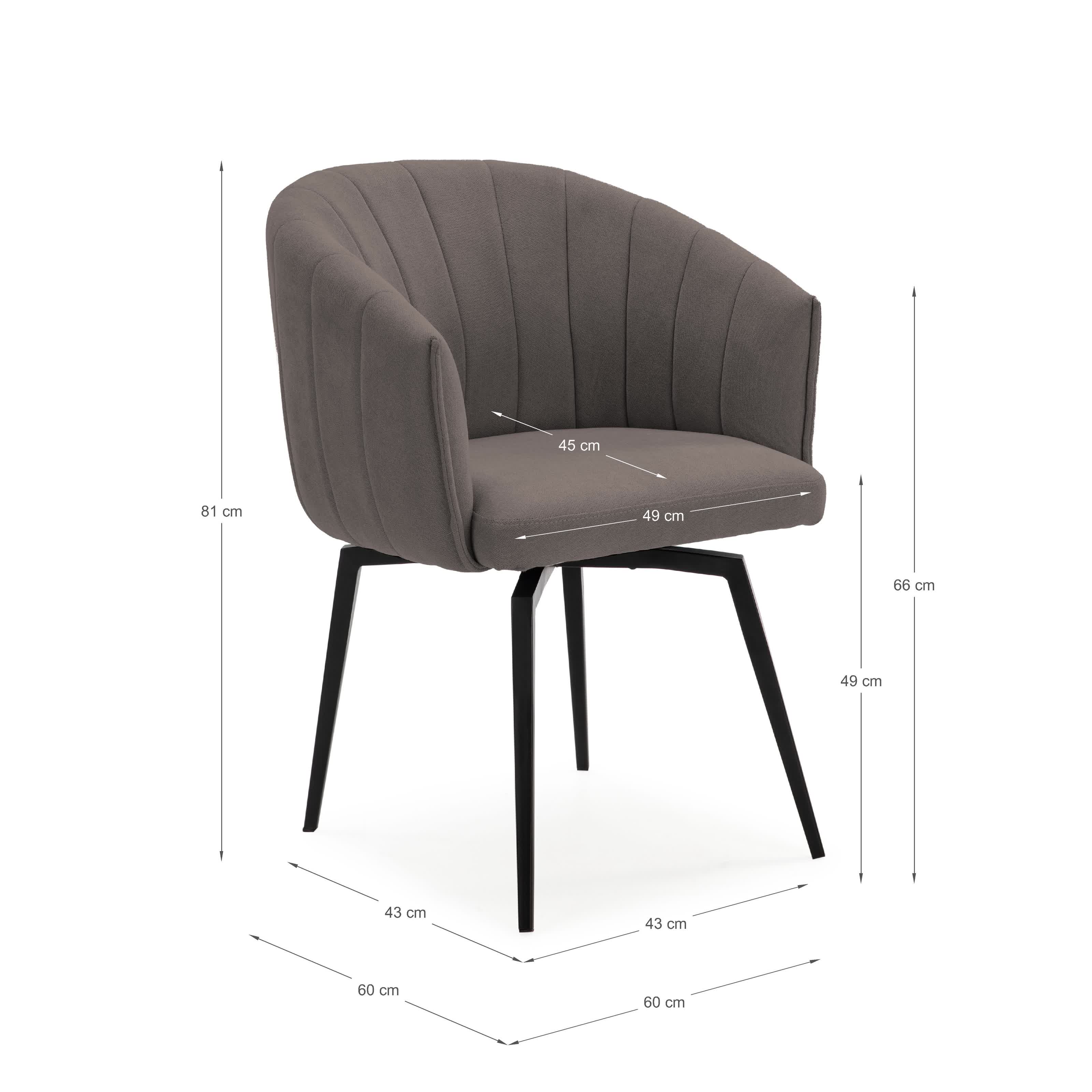 Poltrona con struttura in metallo e gambe Erica 60x60 h81 cm