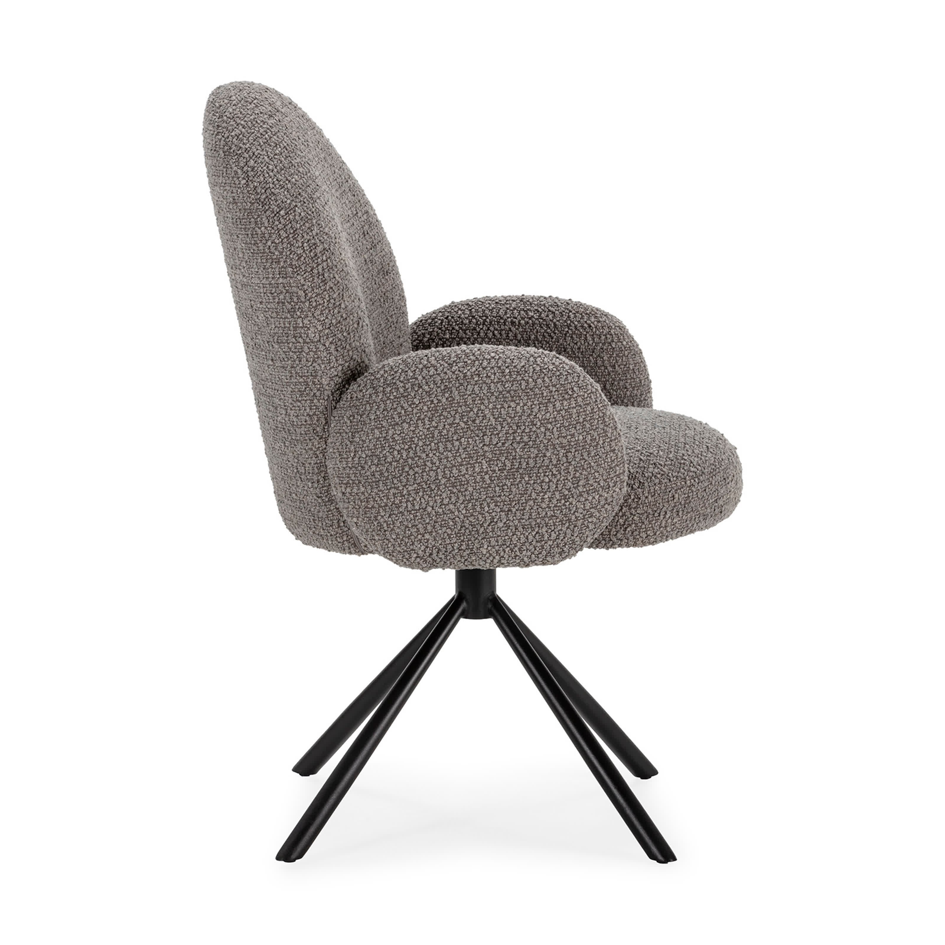 Poltrona girevole in tessuto e gambe in metallo nero Dario 49x46 h91 cm