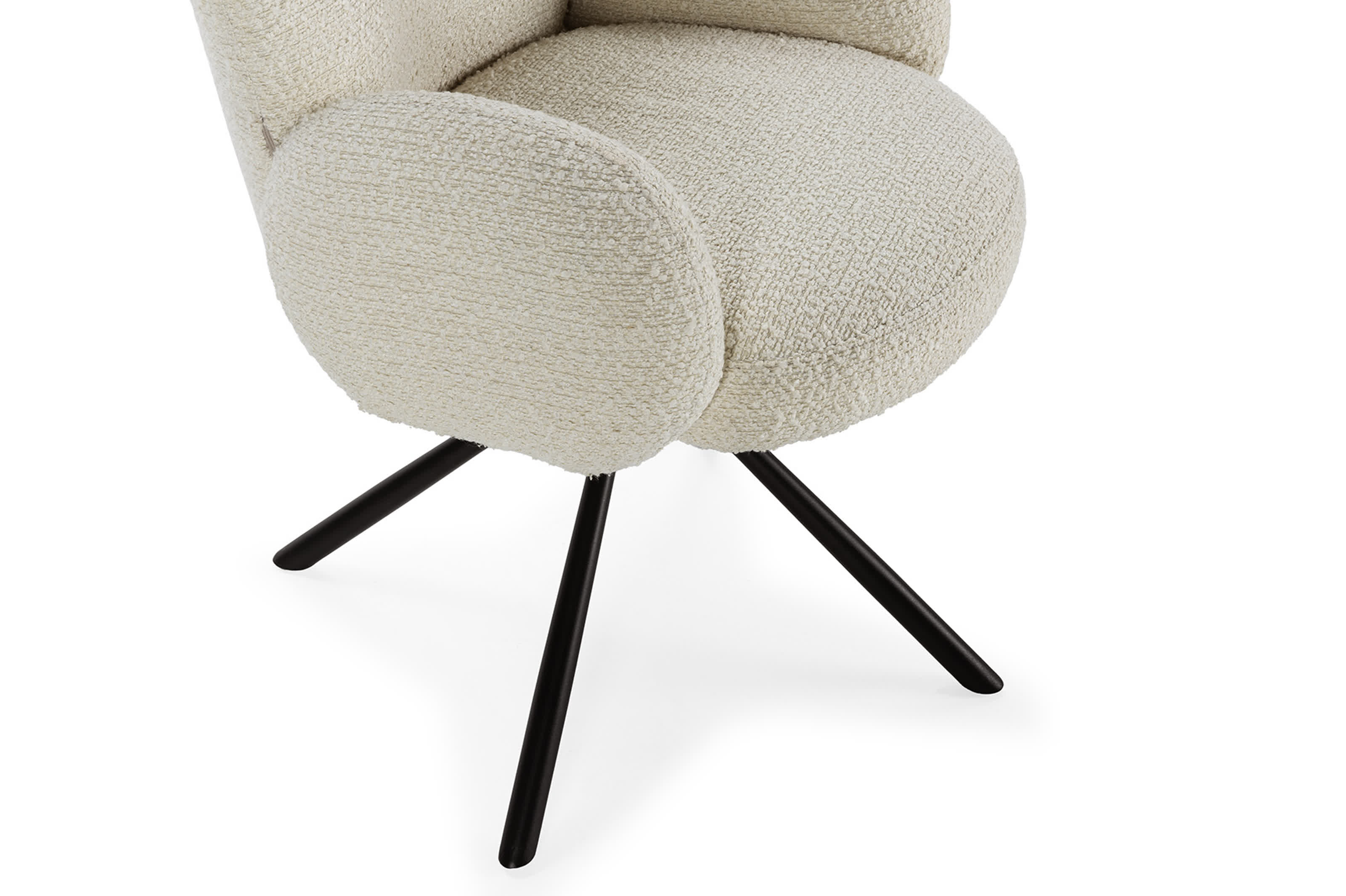 Poltrona girevole in tessuto e gambe in metallo nero Dario 49x46 h91 cm