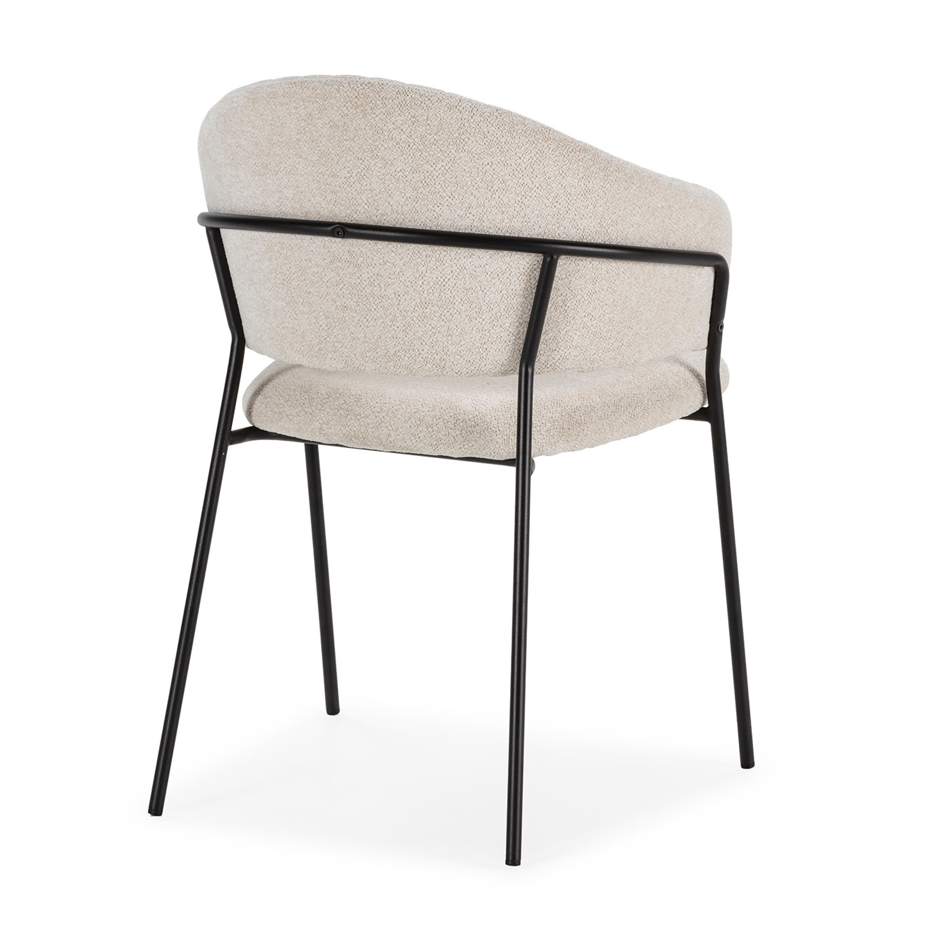 Set di 2 sedie in tessuto con gambe in metallo Clelia 49x54 h75 cm