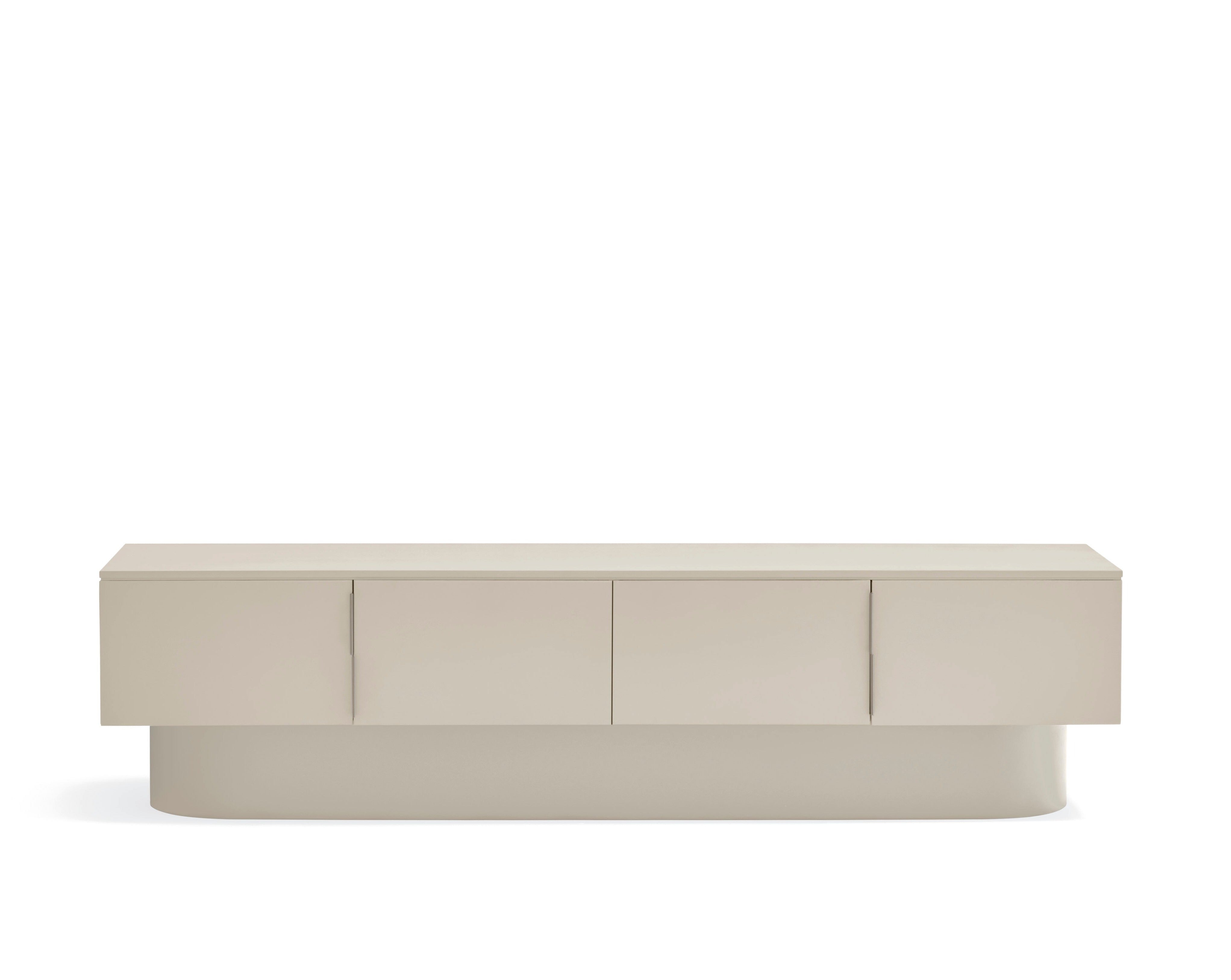 Meuble TV 4 portes 200x45 cm Totem laqué sable