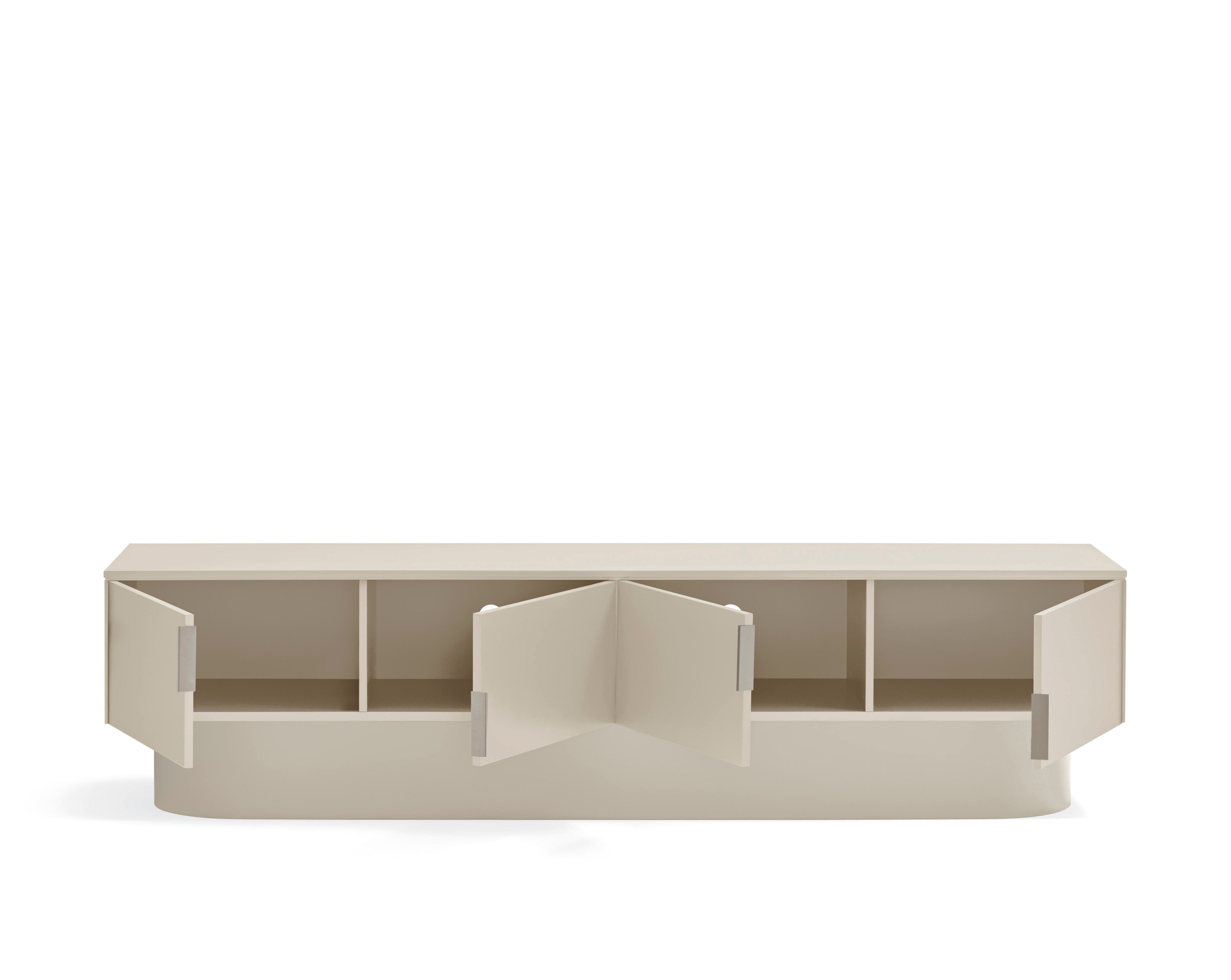 Meuble TV 4 portes 200x45 cm Totem laqué sable