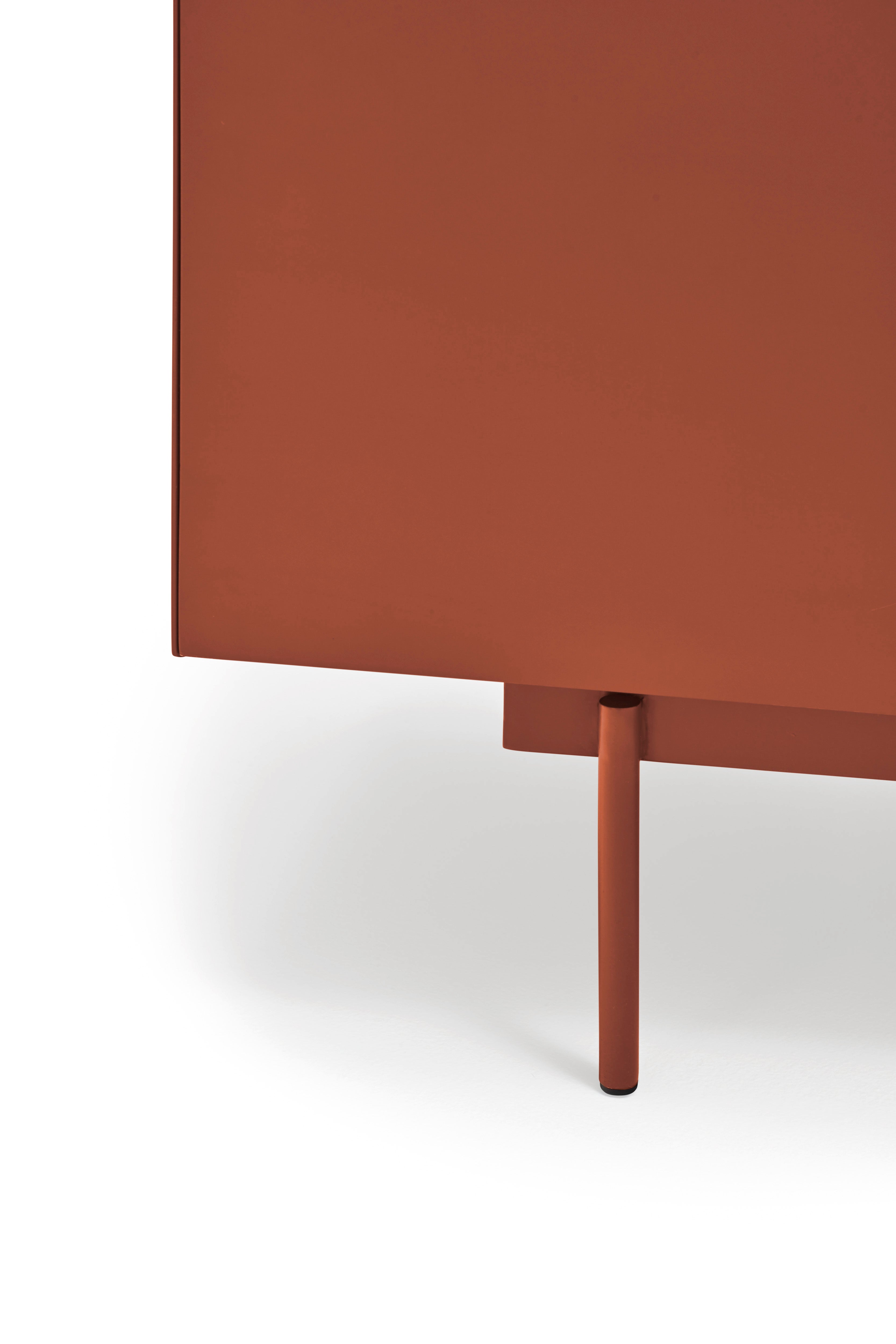 Buffet 2 portes 2 tiroirs 100x120 cm Otto de Teulat en bois de chêne et terre cuite 