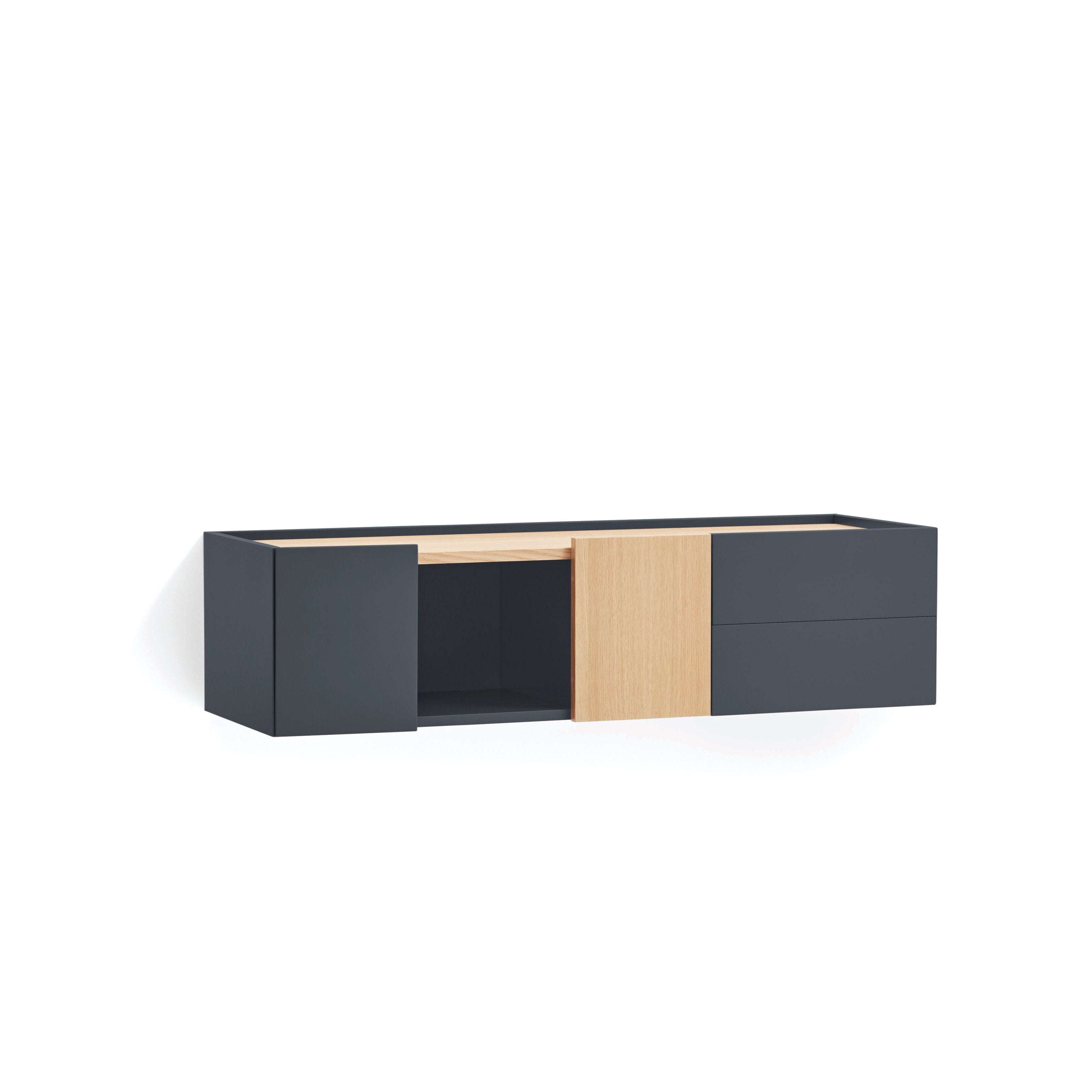 Console suspendue 110x35 cm Otto en bois chêne gris anthracite 