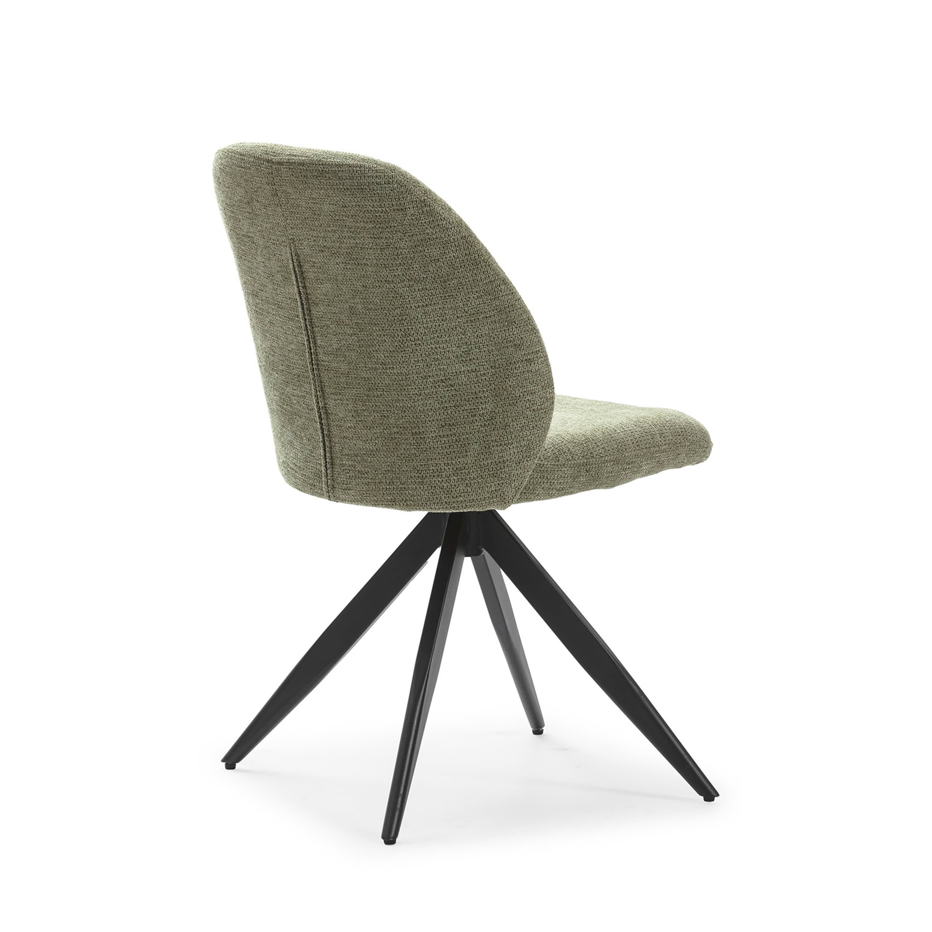 Set di 2 sedie girevoli in tessuto e metallo nero Tara 47x47 h85 cm