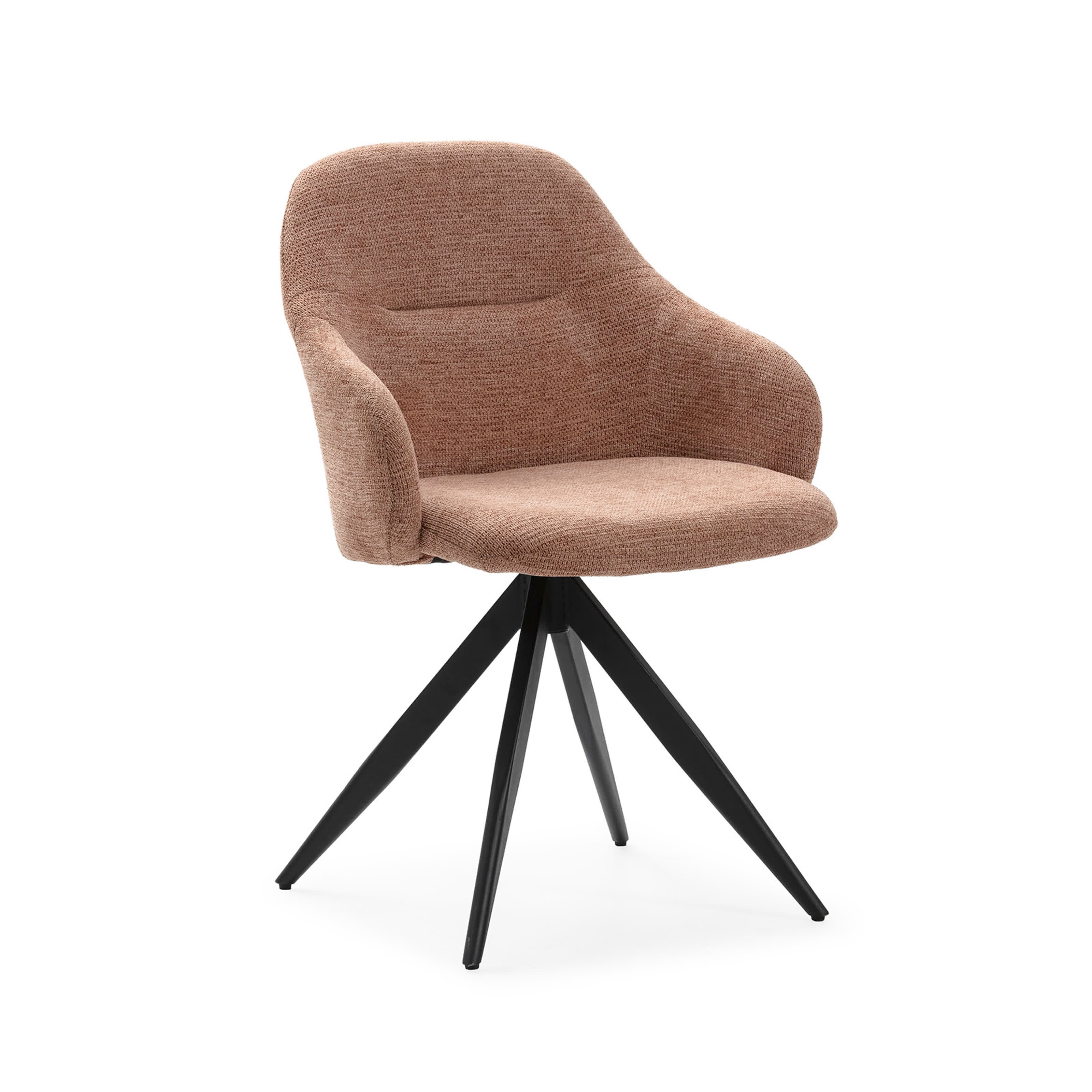 Set di 2 sedie girevoli con braccioli e struttura in metallo Tara 46x47 h84 cm