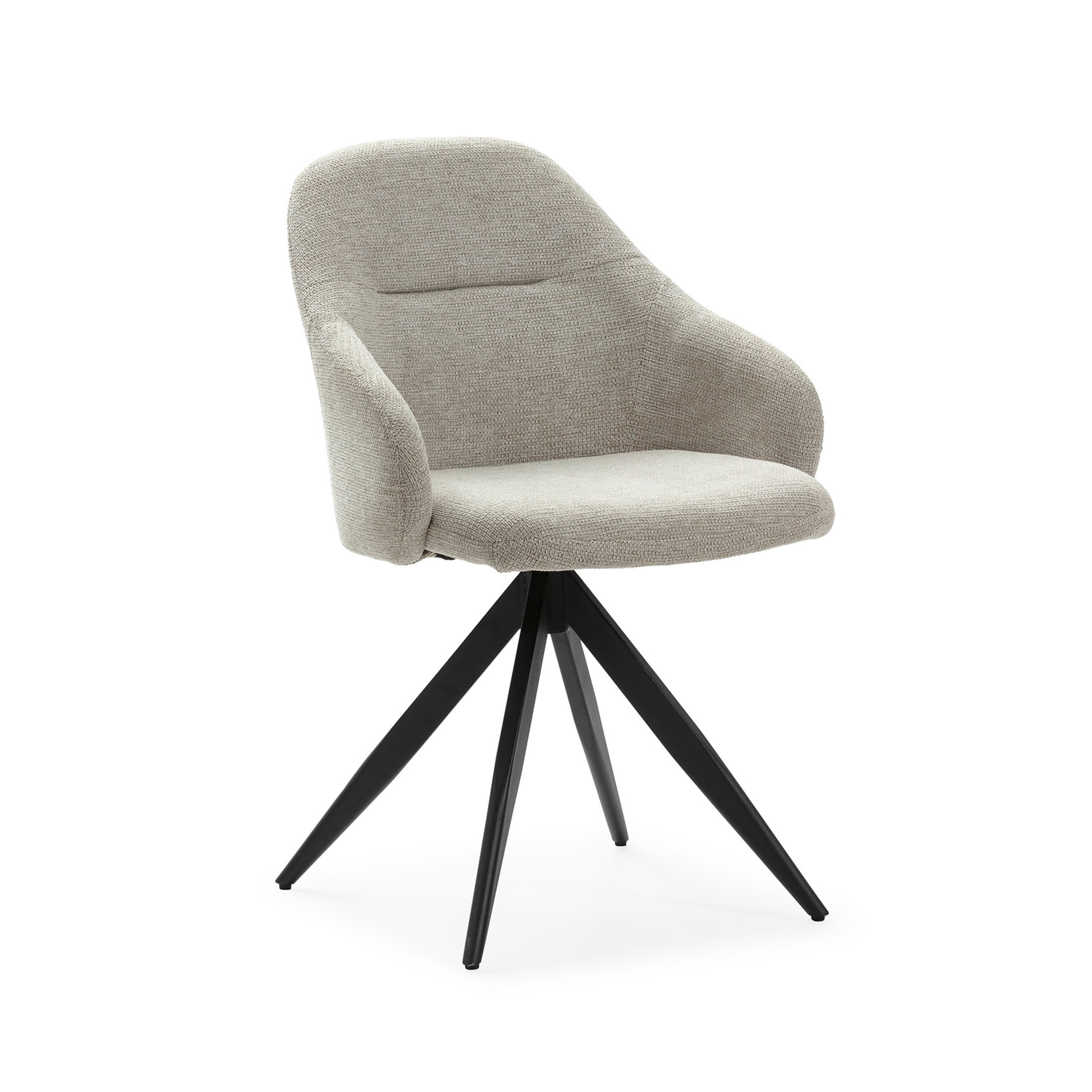 Set di 2 sedie girevoli con braccioli e struttura in metallo Tara 46x47 h84 cm